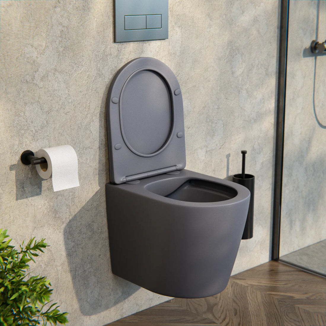 WC Suspendu Varo - Sans Bride - Abattant Soft-Close - Gris