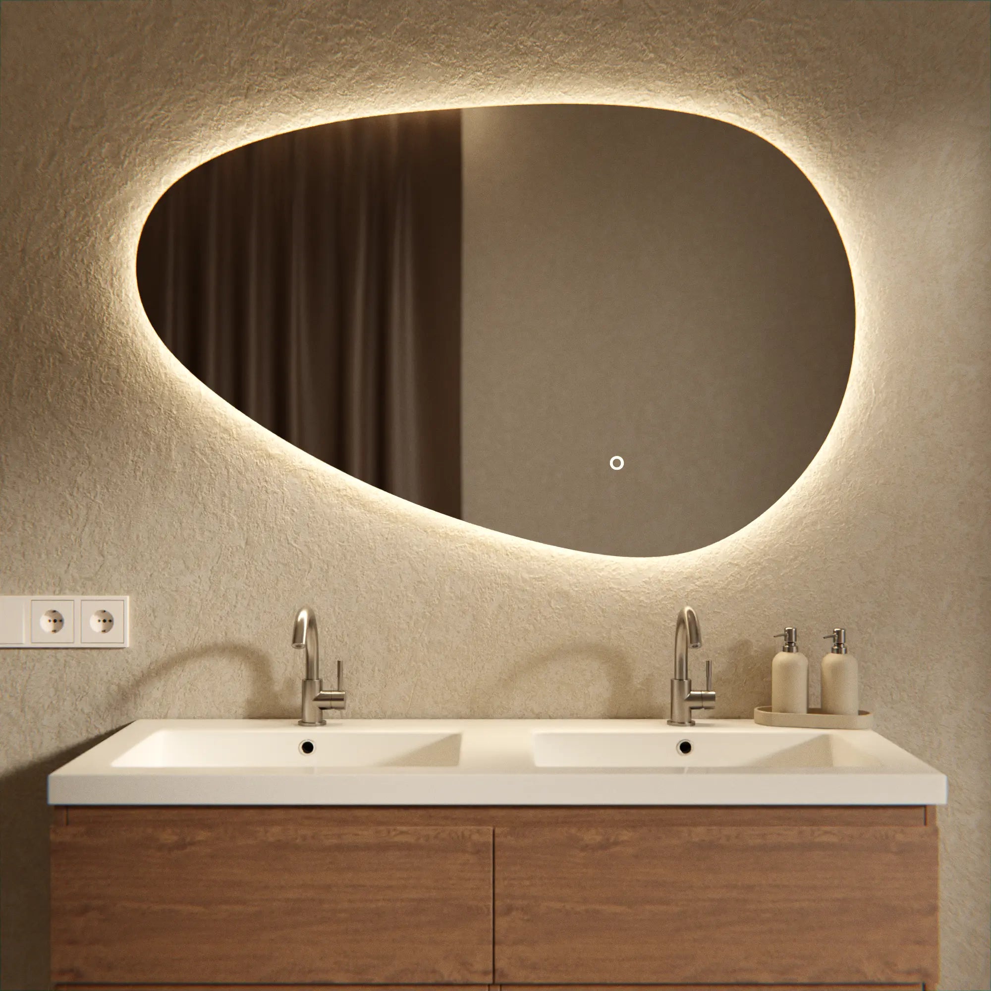 Miroir de salle de bain - 120x75cm Asymétrique - Sans cadre