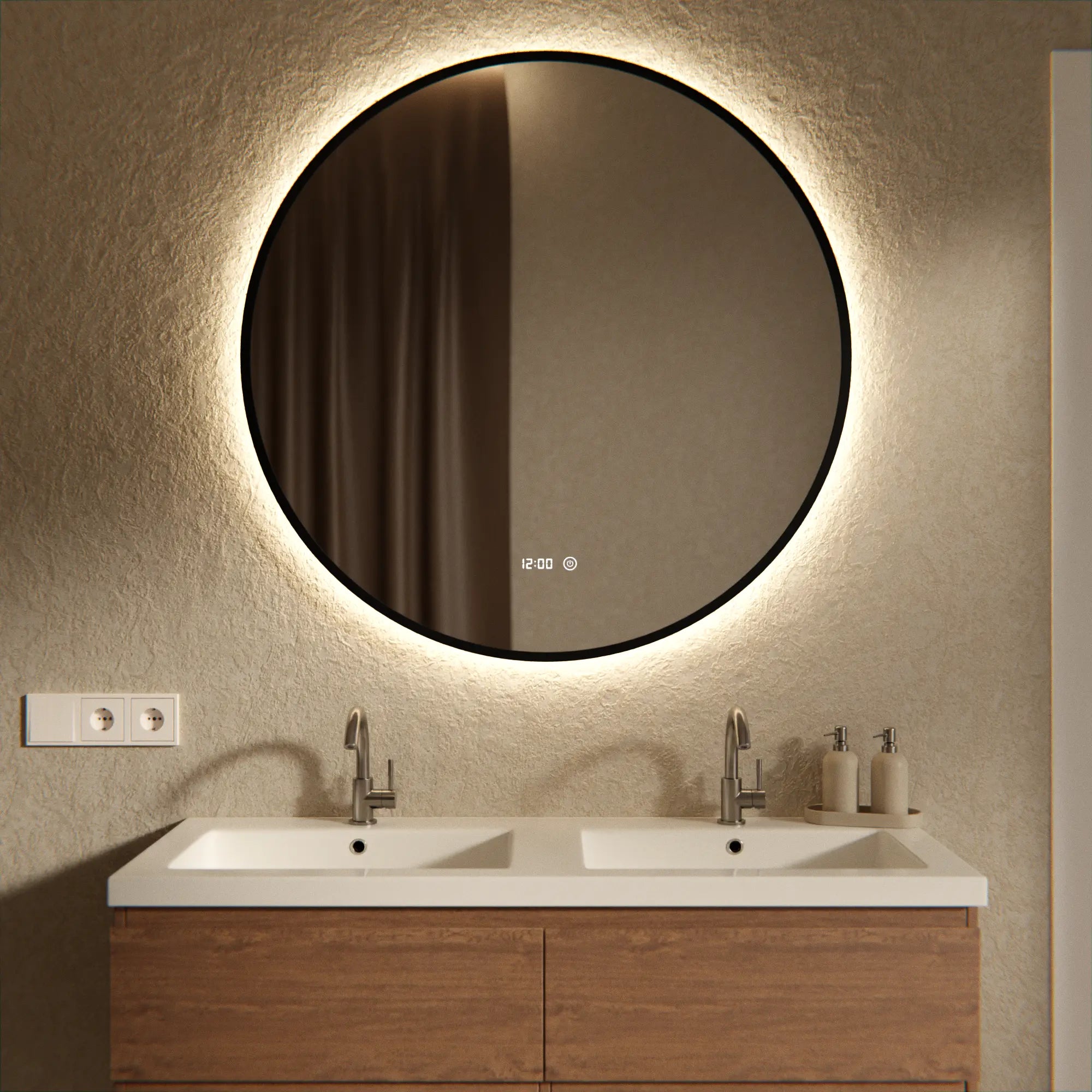 Miroir de salle de bain - 100cm - Cadre noir