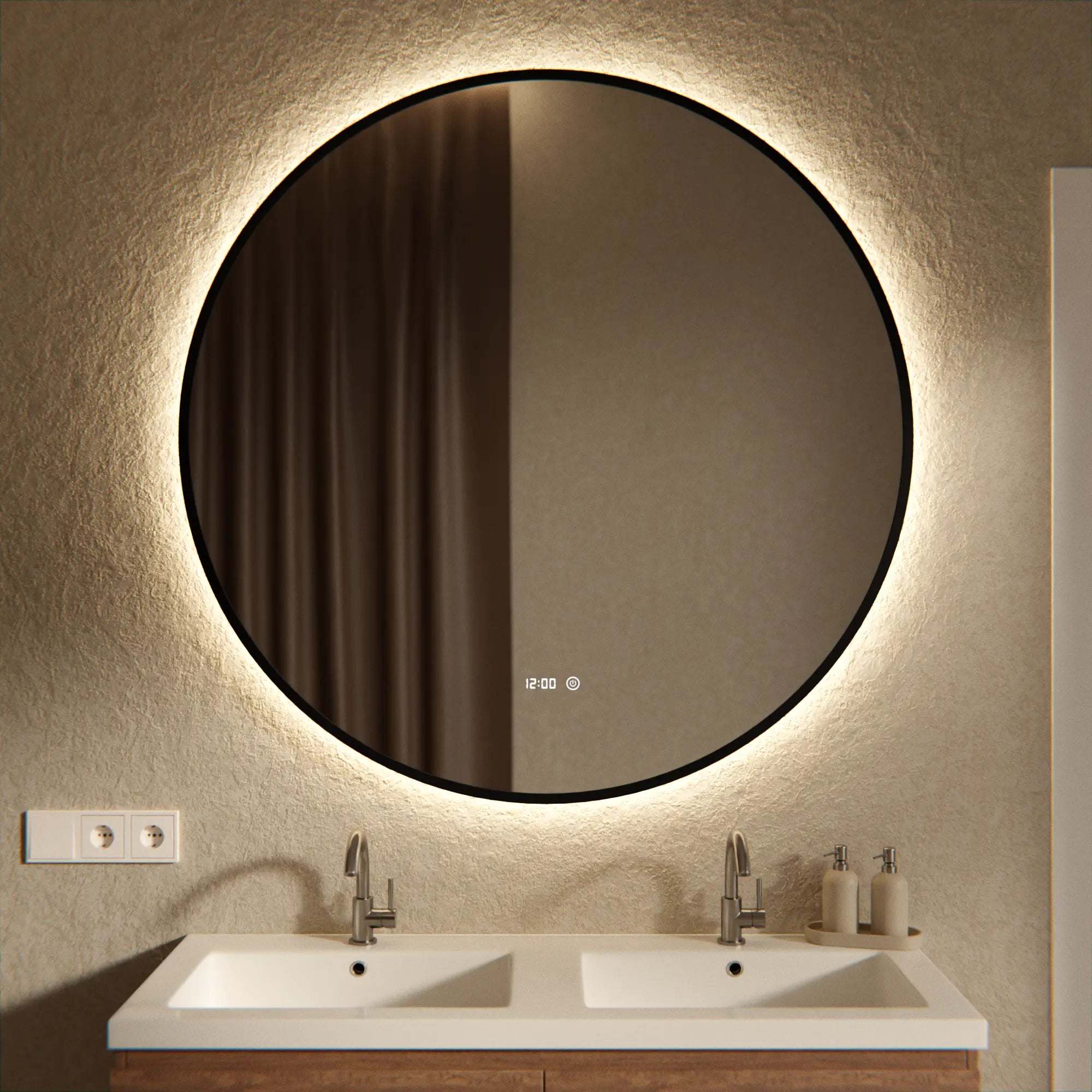 Miroir de salle de bains - 120 cm - Cadre noir
