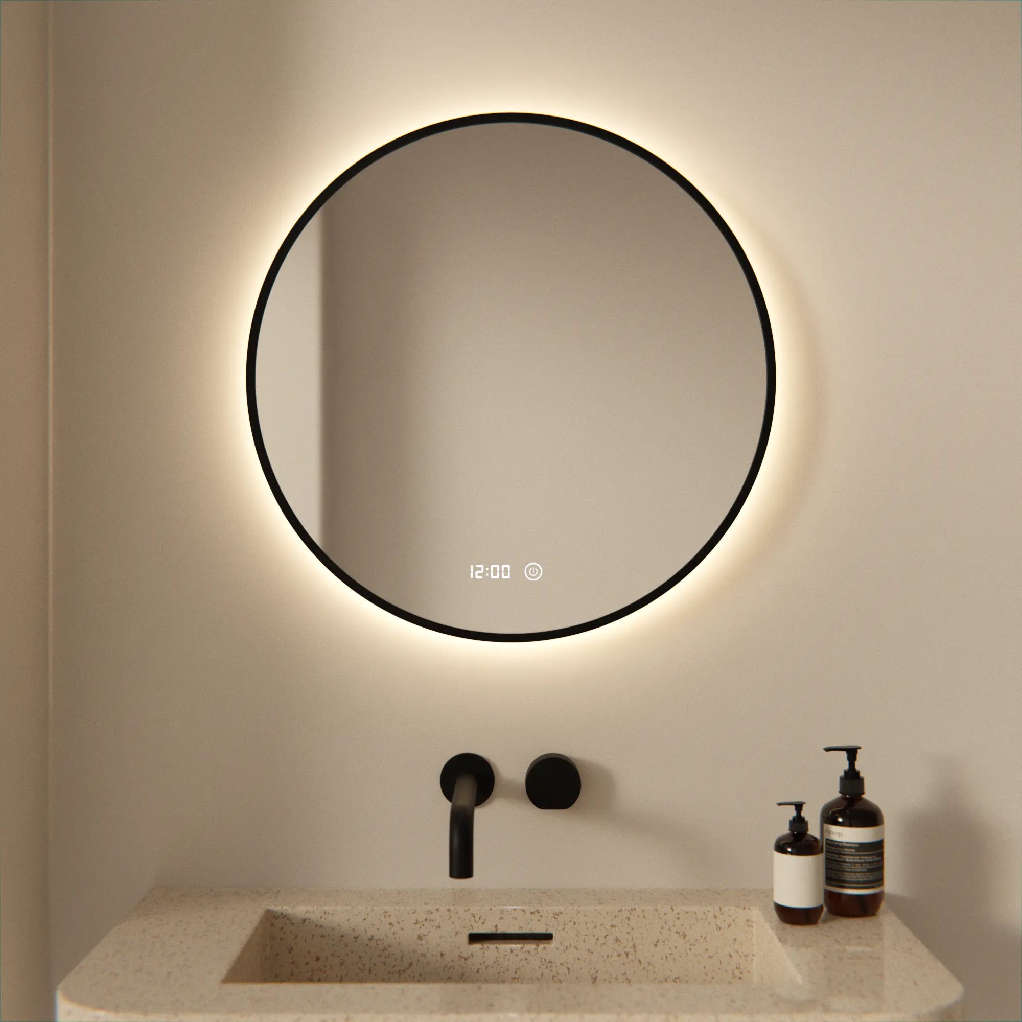 Miroir de salle de bain - 60cm - Cadre noir