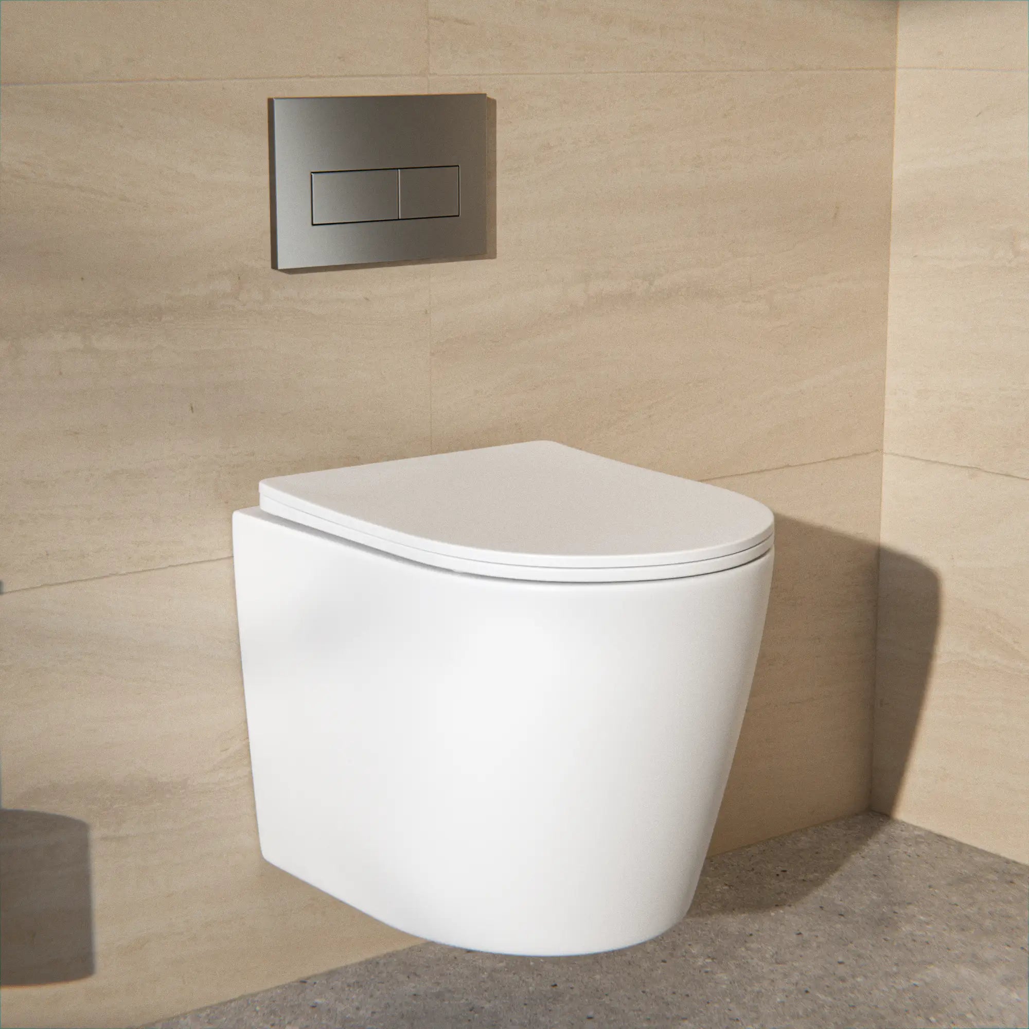 WC suspendu Varo - sans bride - abattant Soft-Close - blanc mat