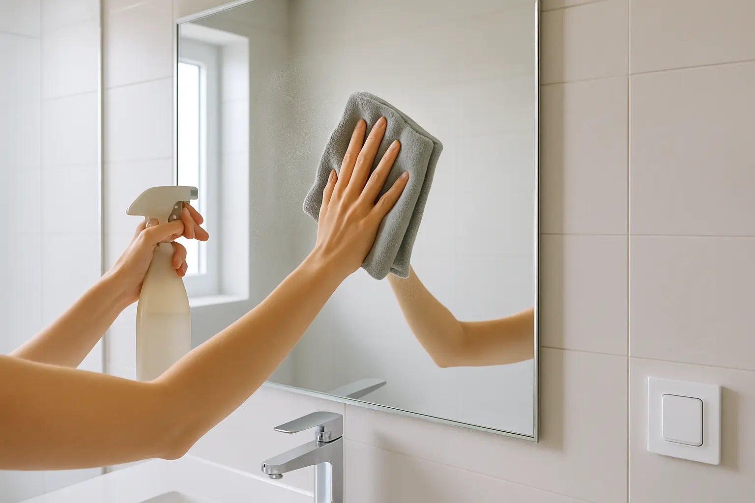 Comment nettoyer au mieux le miroir de la salle de bain