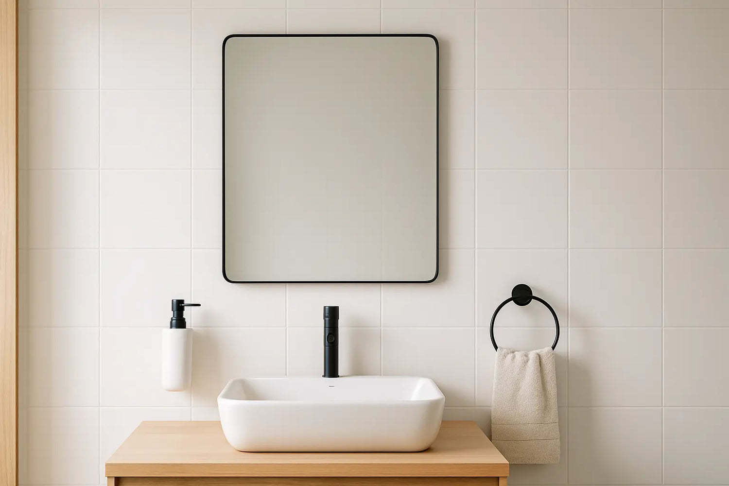 À quelle hauteur faut-il accrocher un miroir de salle de bain au-dessus du lavabo ?