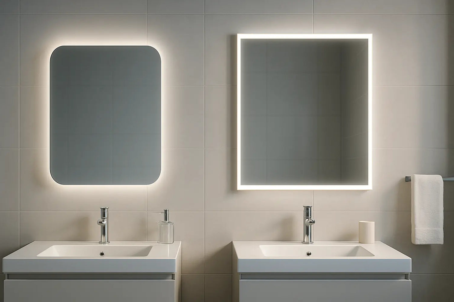 Quelle est la différence entre les miroirs de salle de bain rétroéclairés et frontaux ?