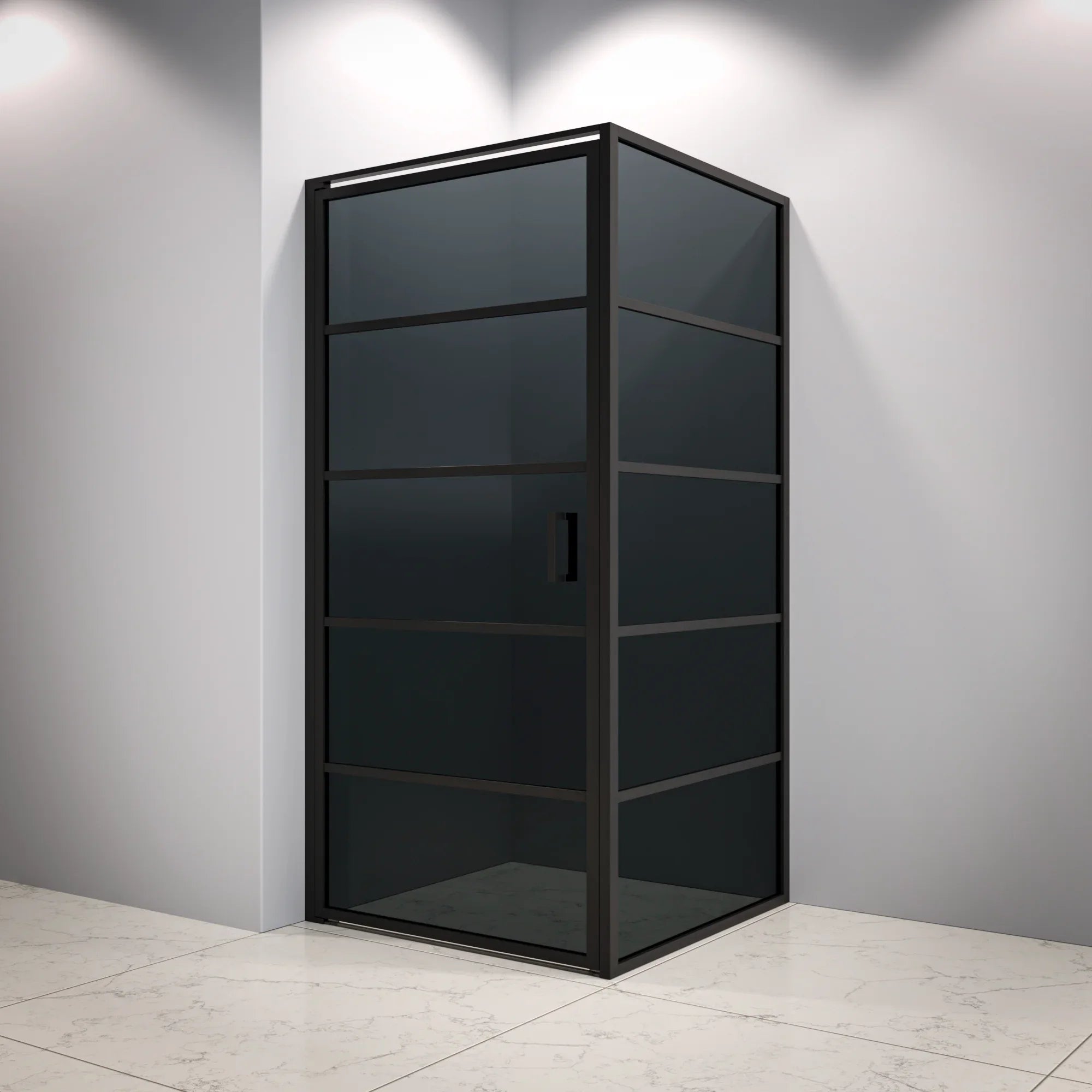 Paroi de douche Oris - 90 x 200 - Verre noir - Noir