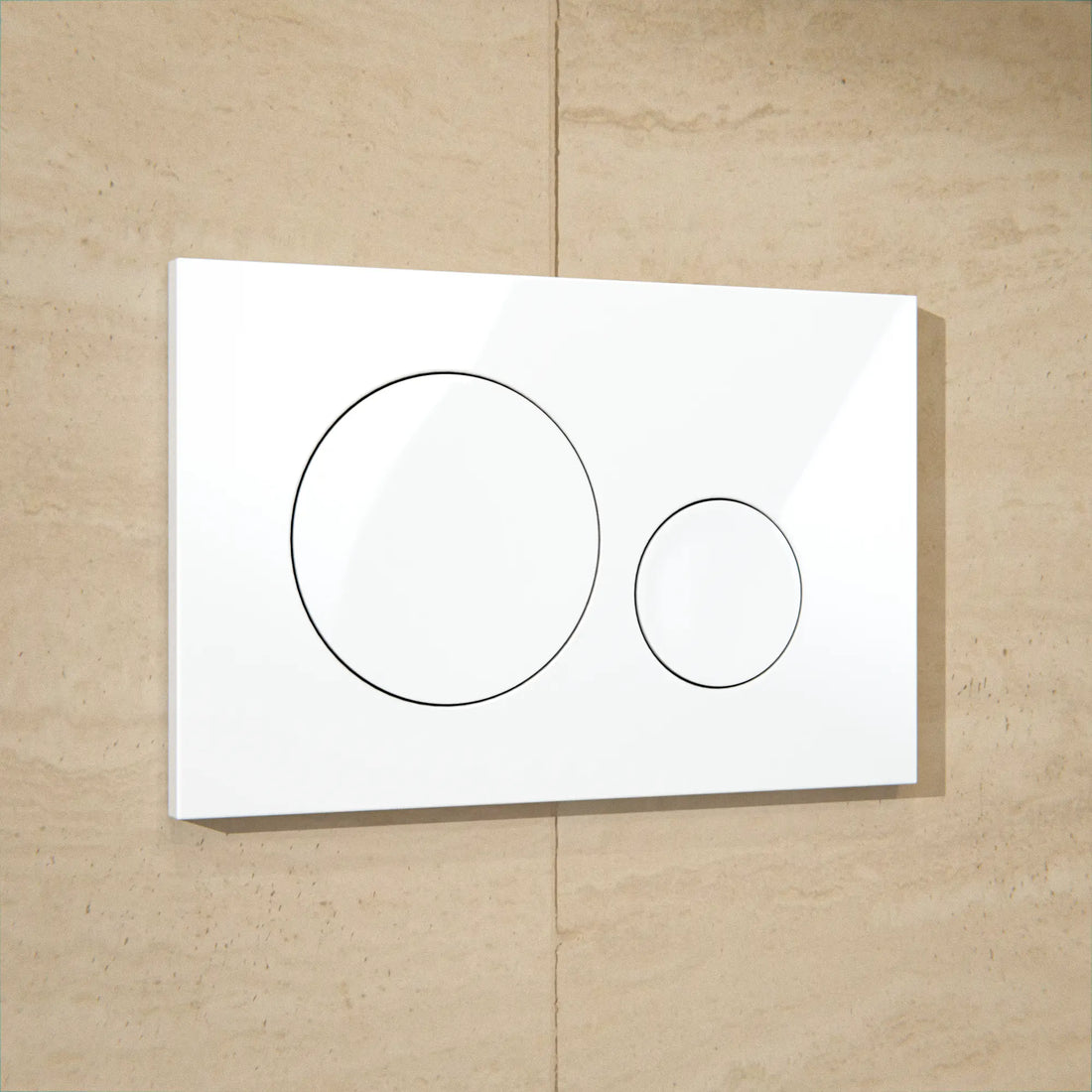 Mirlux Plaque de commande - Blanc Brillant - ABS Plastique DualFlush