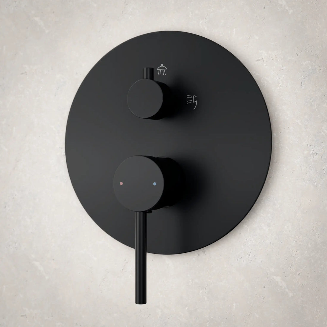 Douche de pluie encastrée Riva - noir mat avec robinet thermostatique - 25 cm