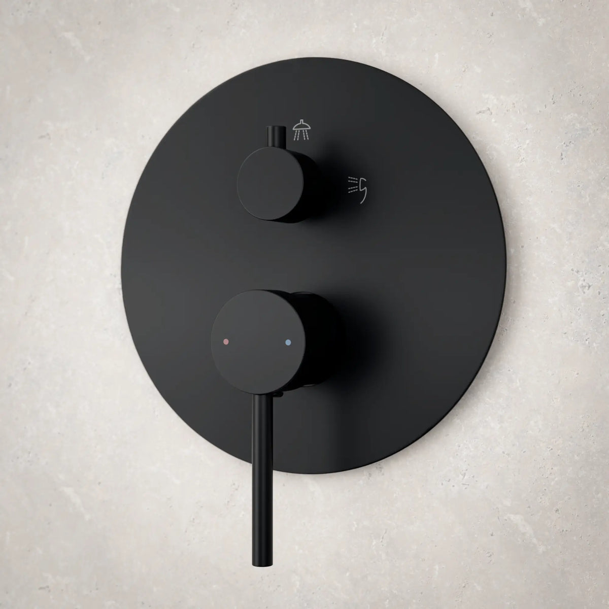 Douche de pluie encastrée Riva - noir mat avec robinet thermostatique - 25 cm