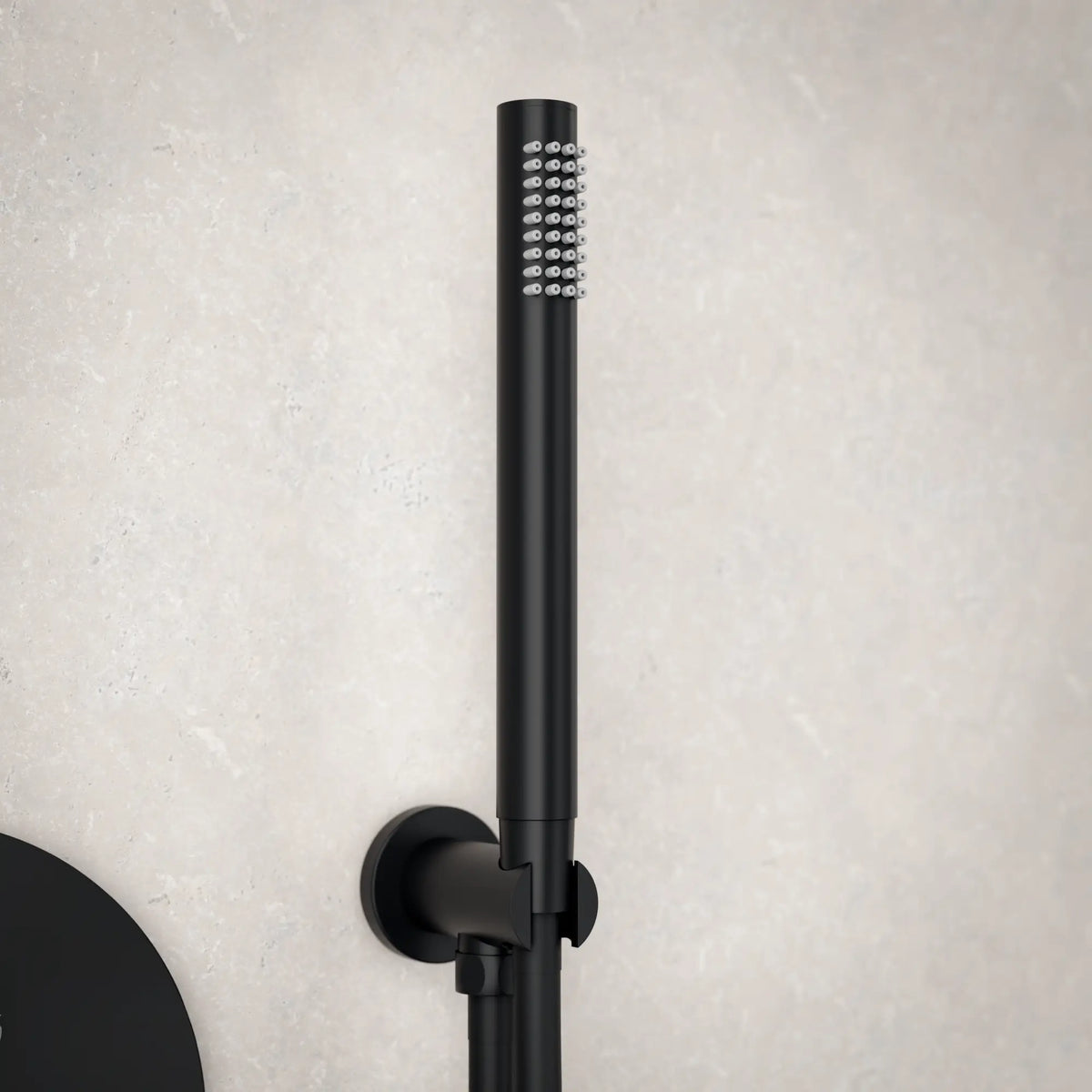 Douche de pluie encastrée Riva - noir mat avec robinet thermostatique - 25 cm