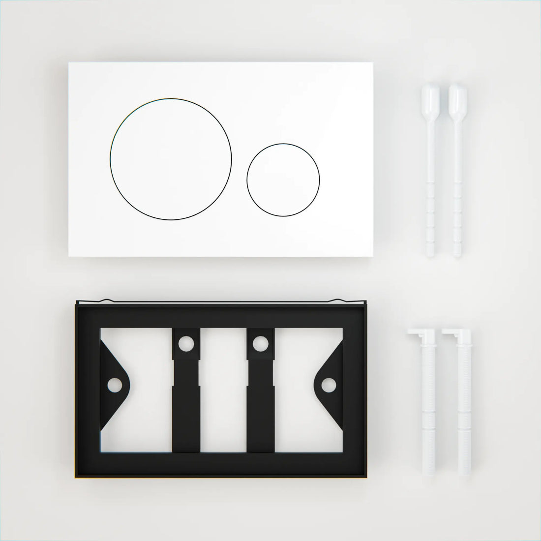 Mirlux Plaque de commande - Blanc Brillant - ABS Plastique DualFlush