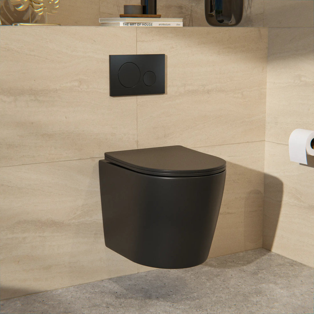 Mirlux Plaque de commande - Noir mat - ABS Plastique DualFlush