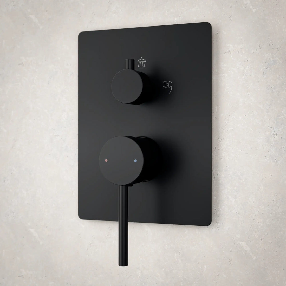 Douche pluie encastrée Daro - noir mat avec robinet thermostatique - 25 cm