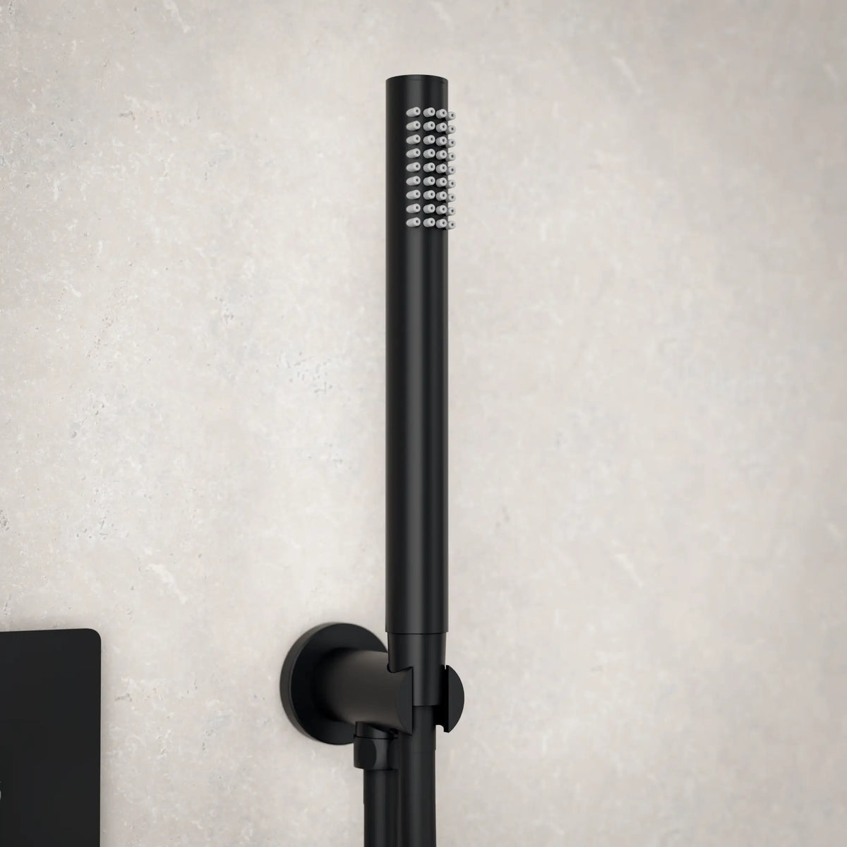 Douche pluie encastrée Daro - noir mat avec robinet thermostatique - 25 cm