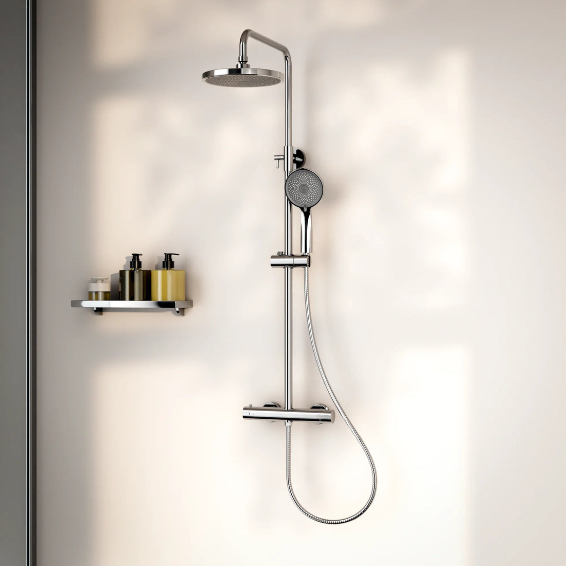 Douche de pluie Luno - Chromé avec robinet thermostatique - 22 cm