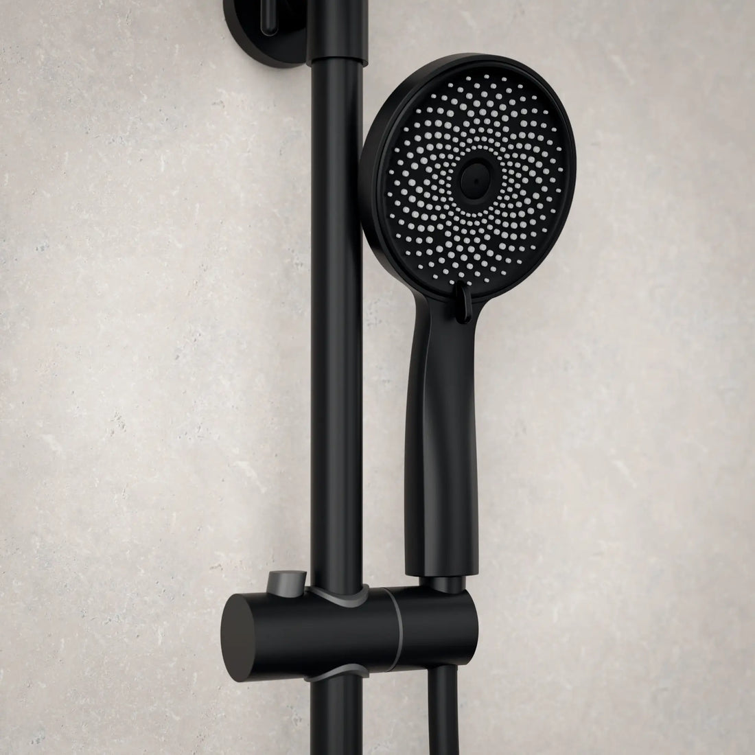 Douche de pluie Elin - Noir mat avec robinet thermostatique - 22 cm