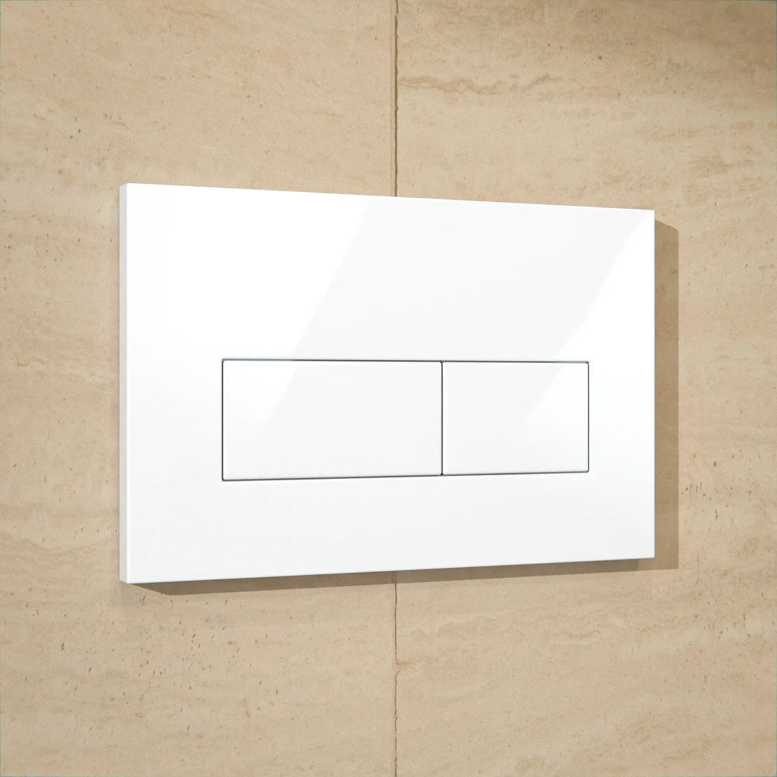 Mirlux Plaque de commande - Blanc Brillant - ABS plastique DualFlush