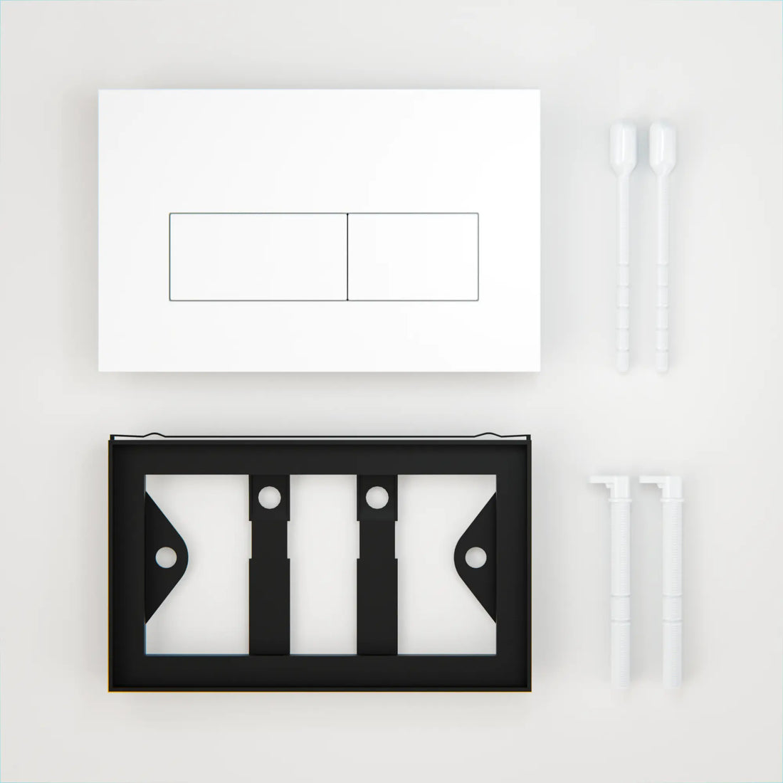 Mirlux Plaque de commande - Blanc Mat- ABS plastique DualFlush