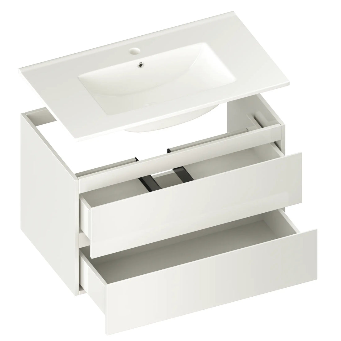 Meuble de salle de bain Luma - 80 cm - Blanc - Lavabo Blanc