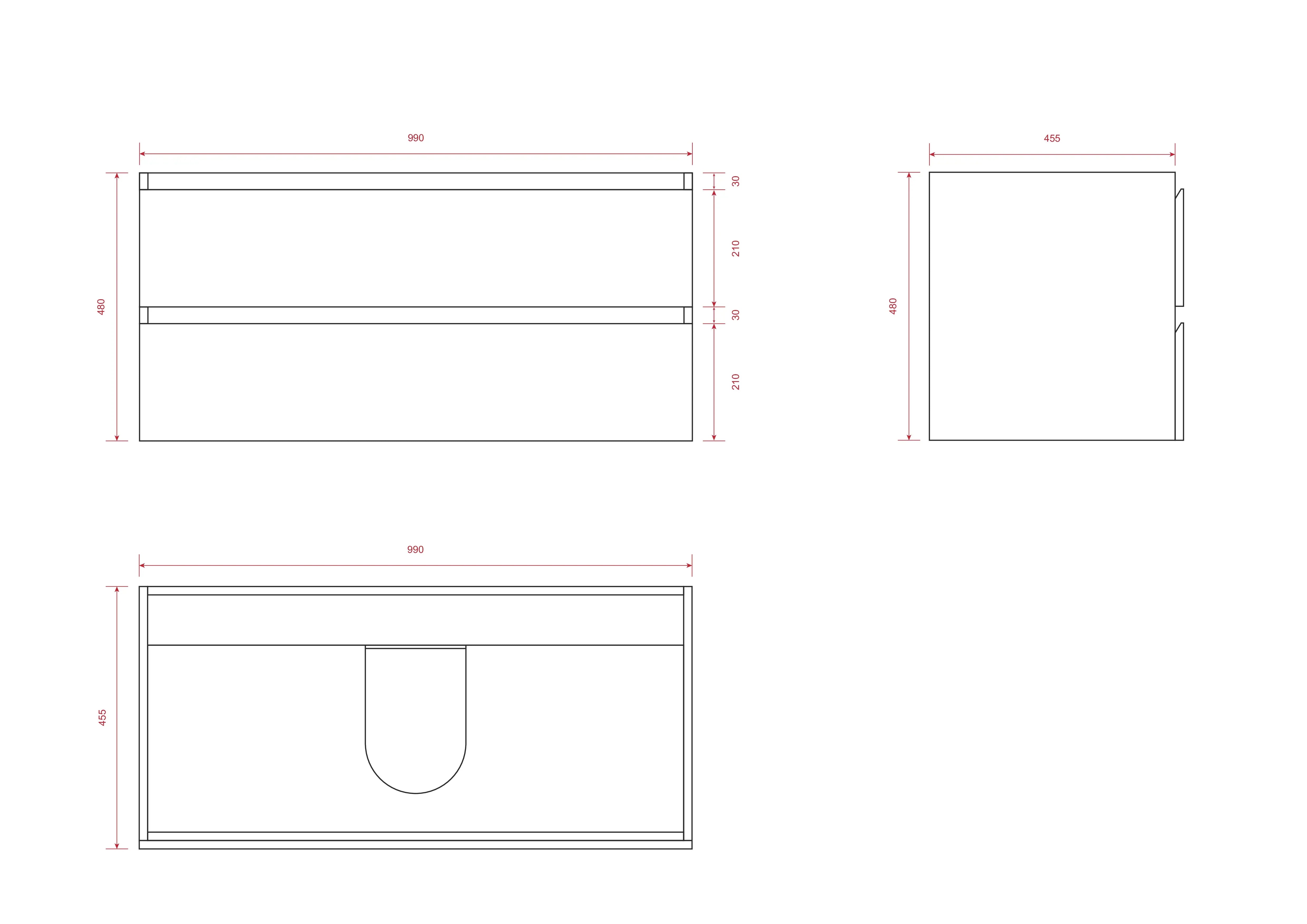 Ensemble meuble vasque Verona – 100 cm – Chêne Chaud – Lavabo Noir - Précommander