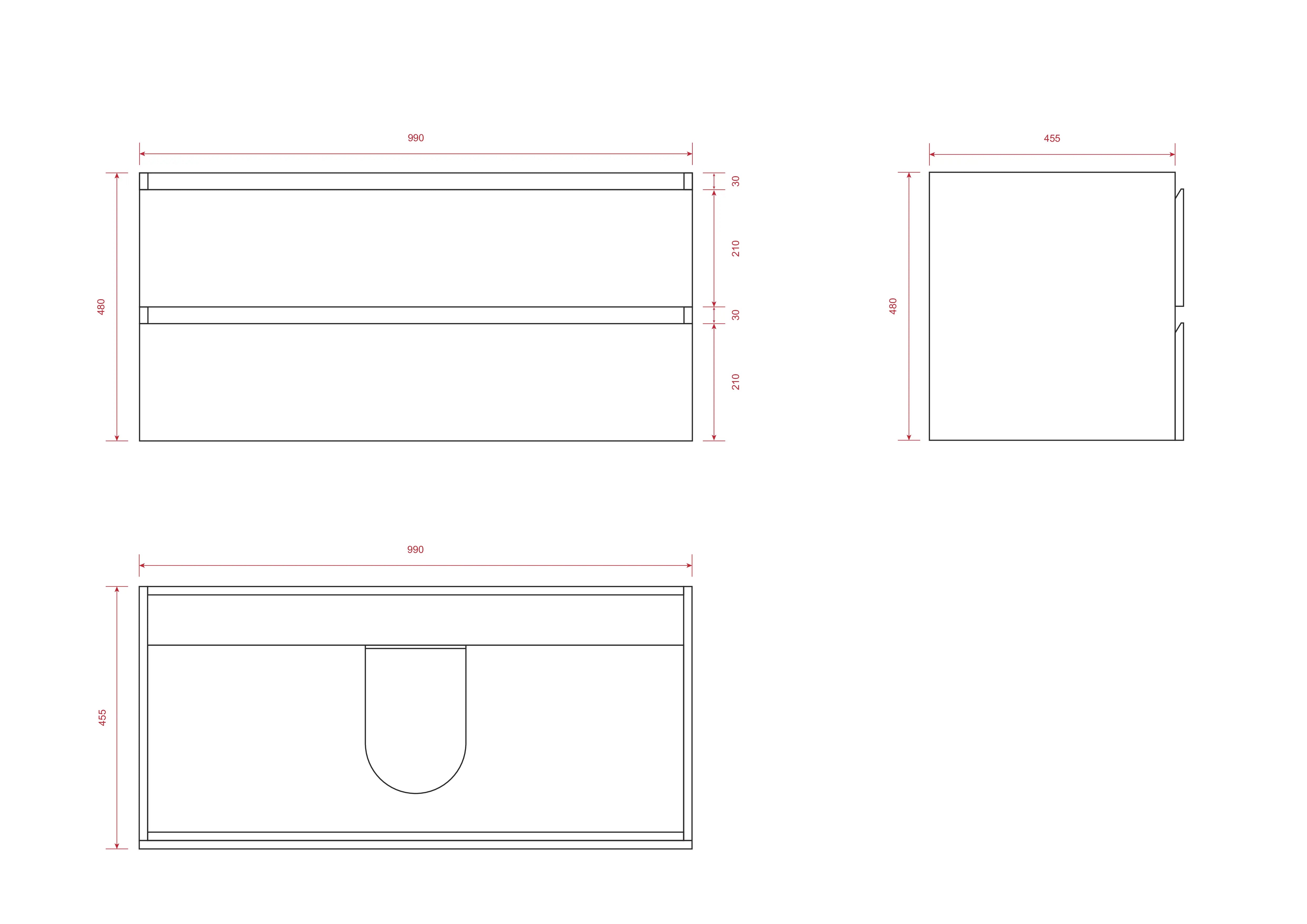 Meuble de salle de bain Varo - 100 cm - Chêne chaud - Lavabo blanc