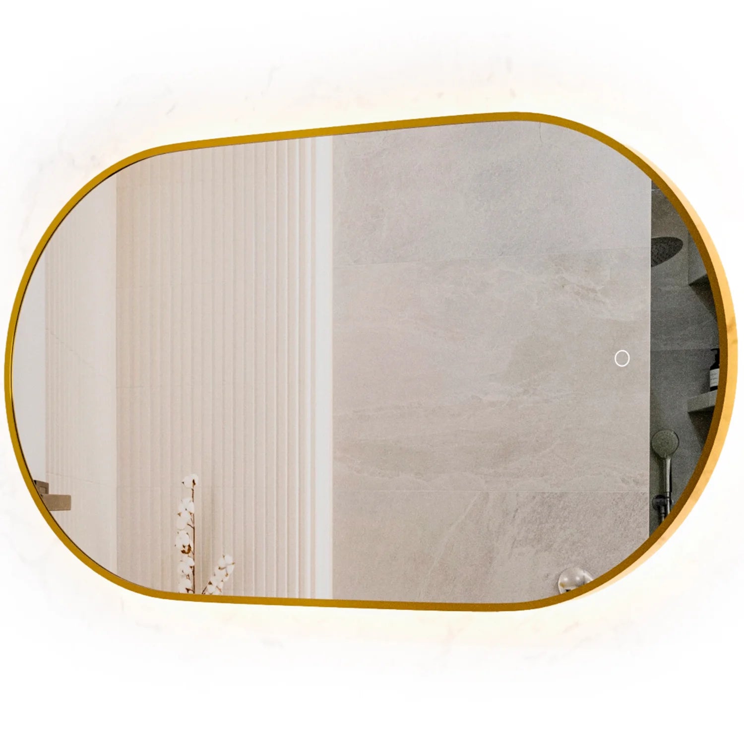 Miroir de salle de bain - 90x50cm Ovale - Cadre Doré