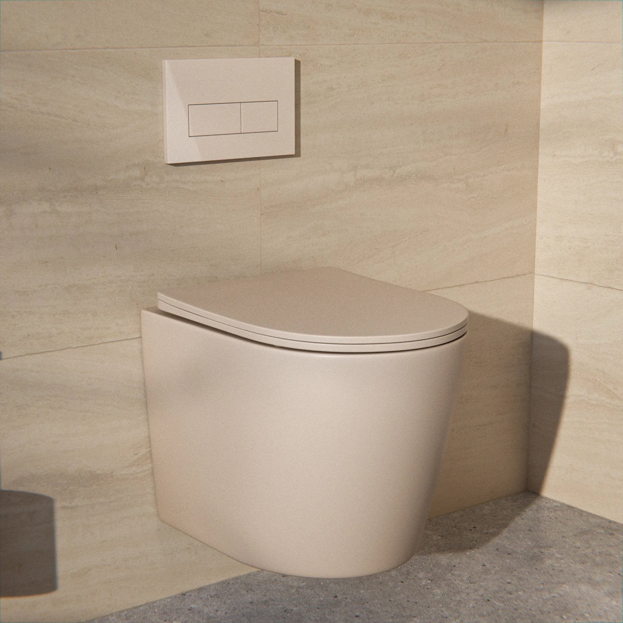 WC Suspendu Varo - Sans Bride - Abattant Soft-Close - Taupe