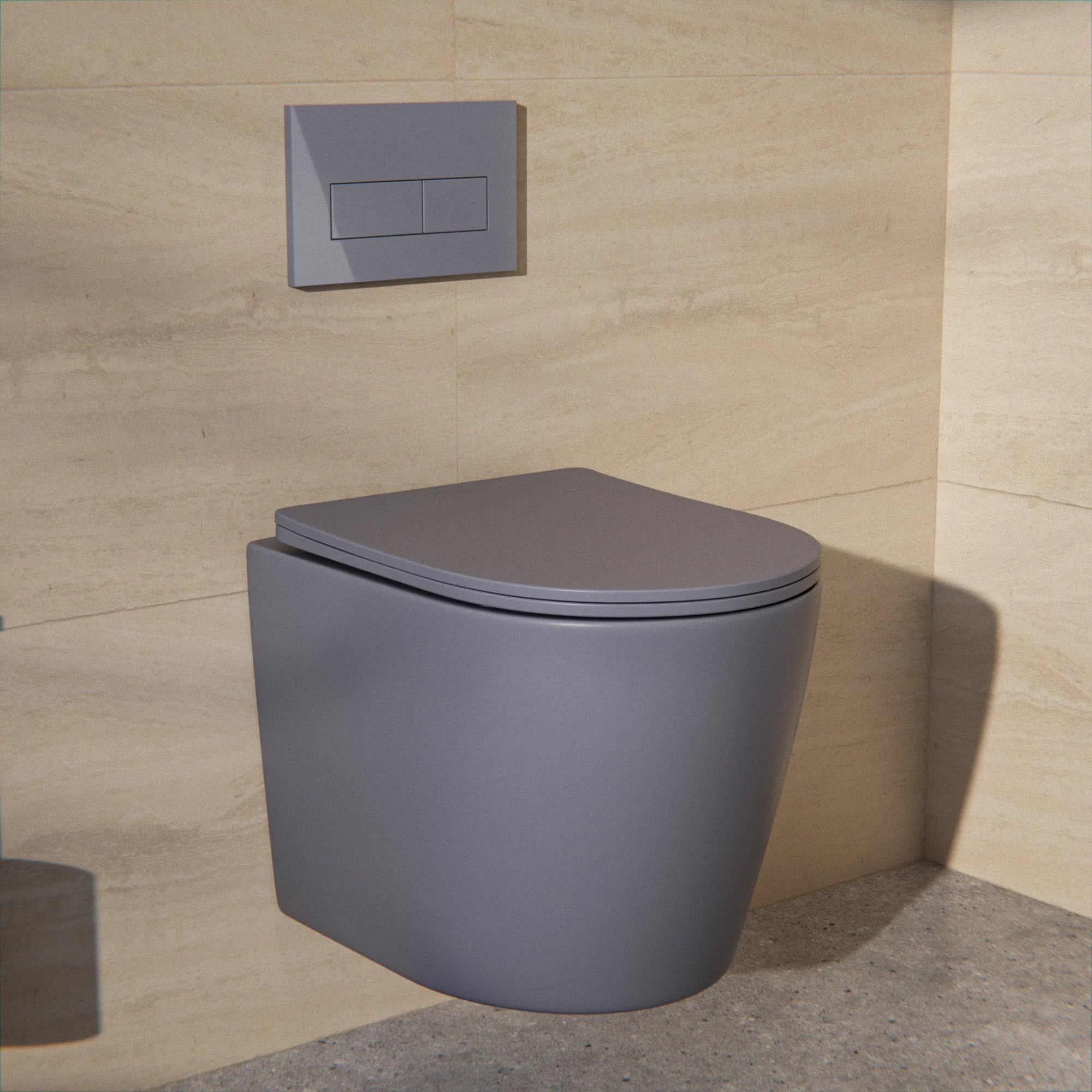 WC Suspendu Varo - Sans Bride - Abattant Soft-Close - Gris
