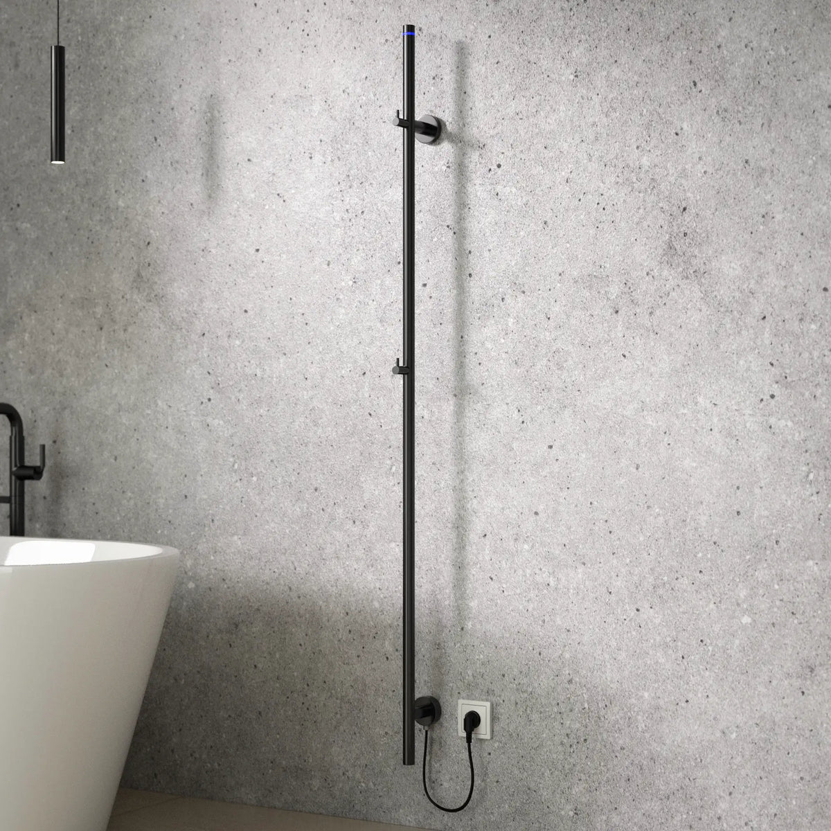 Barre sèche-serviettes électrique - 70 Watts - 150 cm - Gunmetal