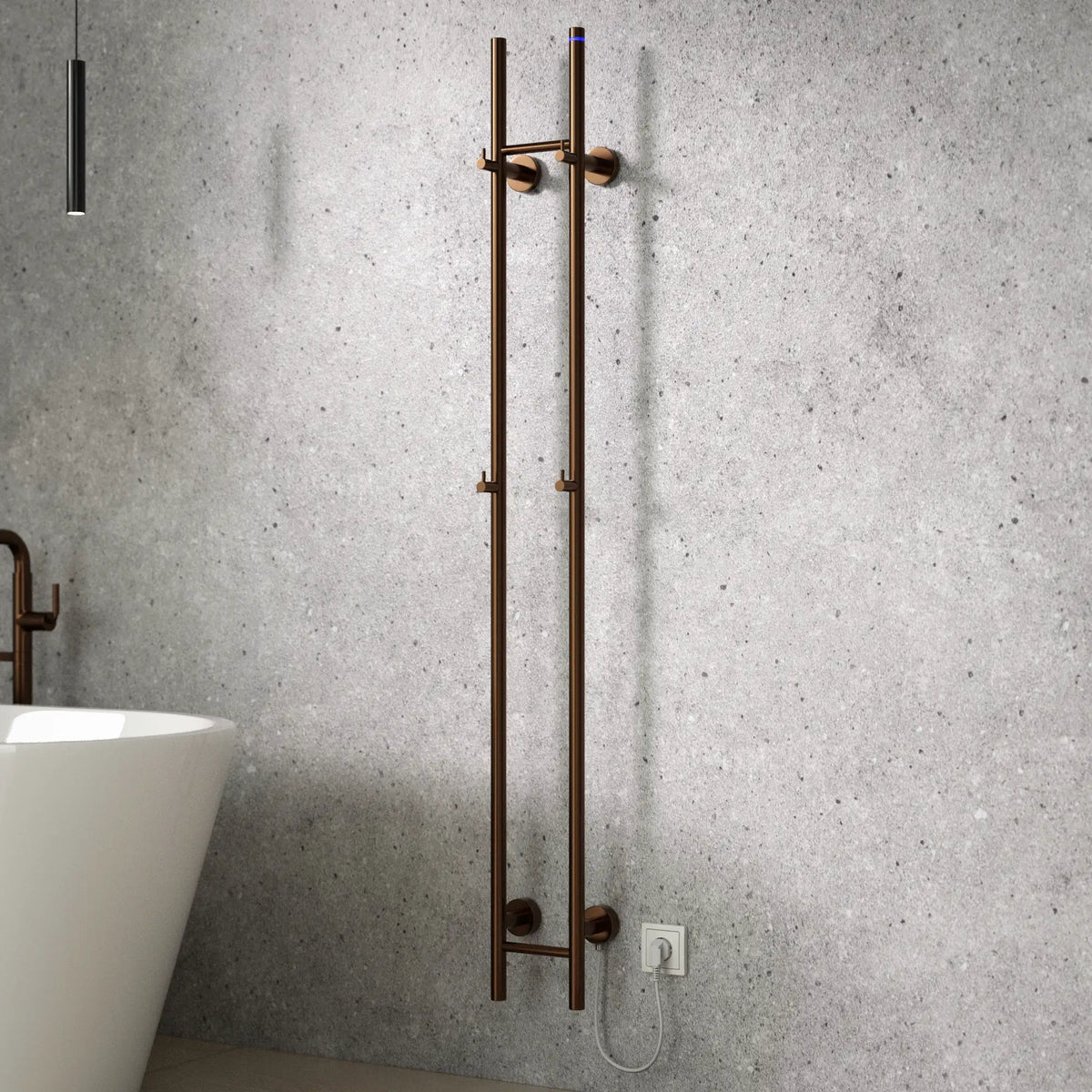 Sèche-serviettes électrique Double - 70 Watts - 150x16.8 cm - Cuivre
