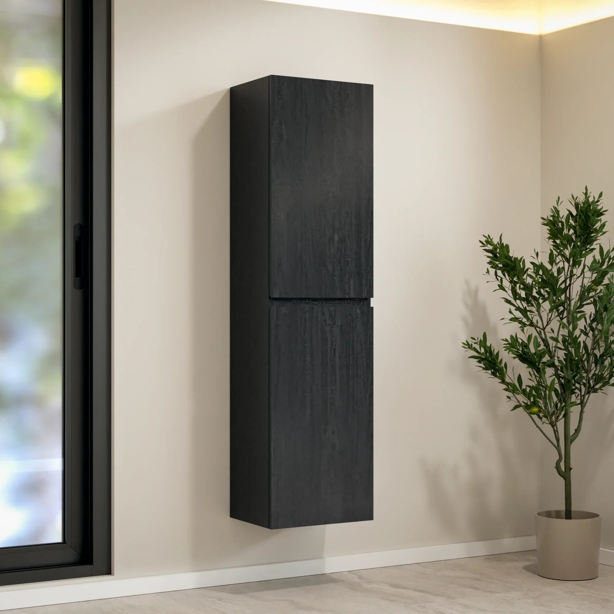 Ensemble meuble vasque Imperial – 60 cm – Chêne Noir – Lavabo Noir