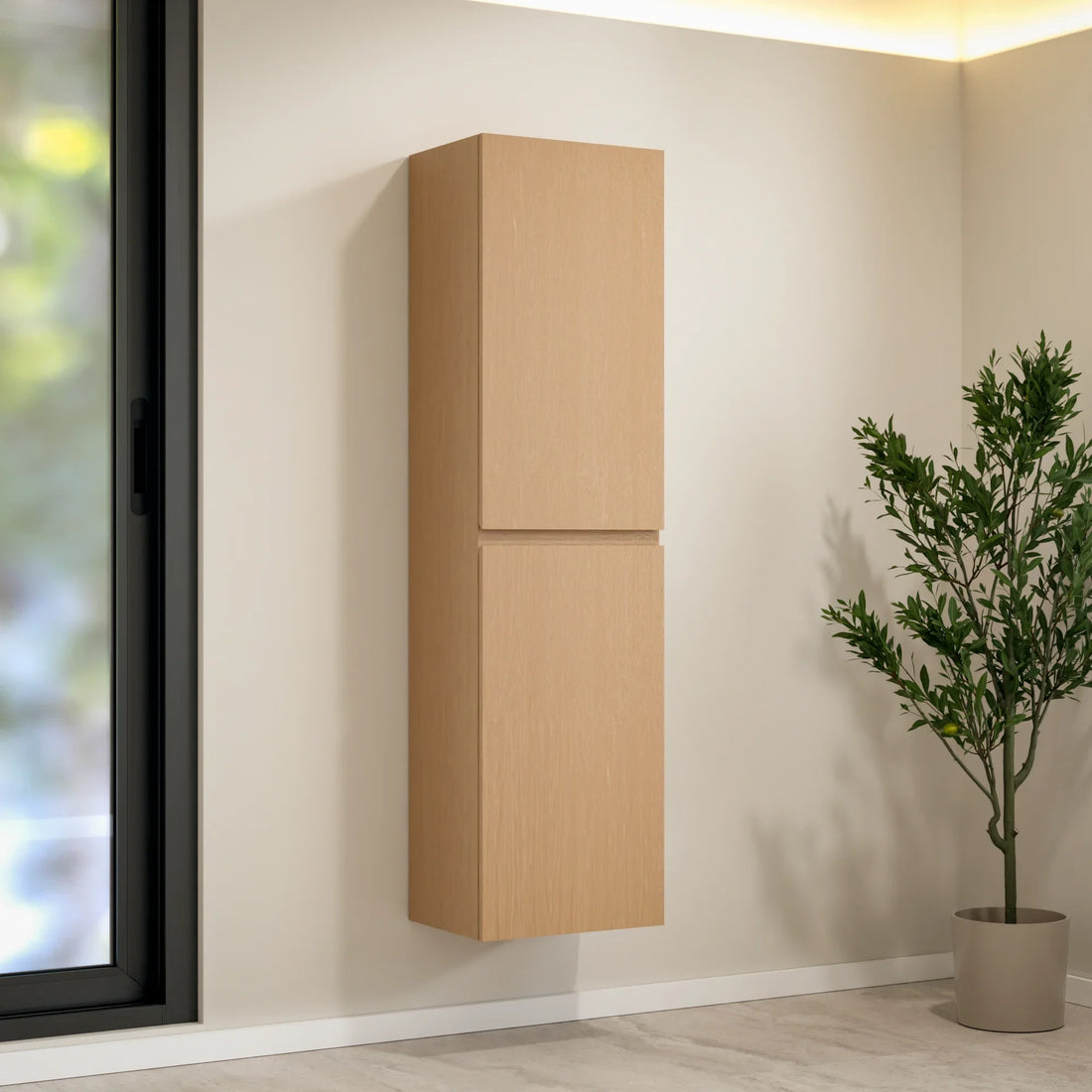 Ensemble de meubles de salle de bain Monaco – 100 cm – Chene Clair – Lavabo Noir