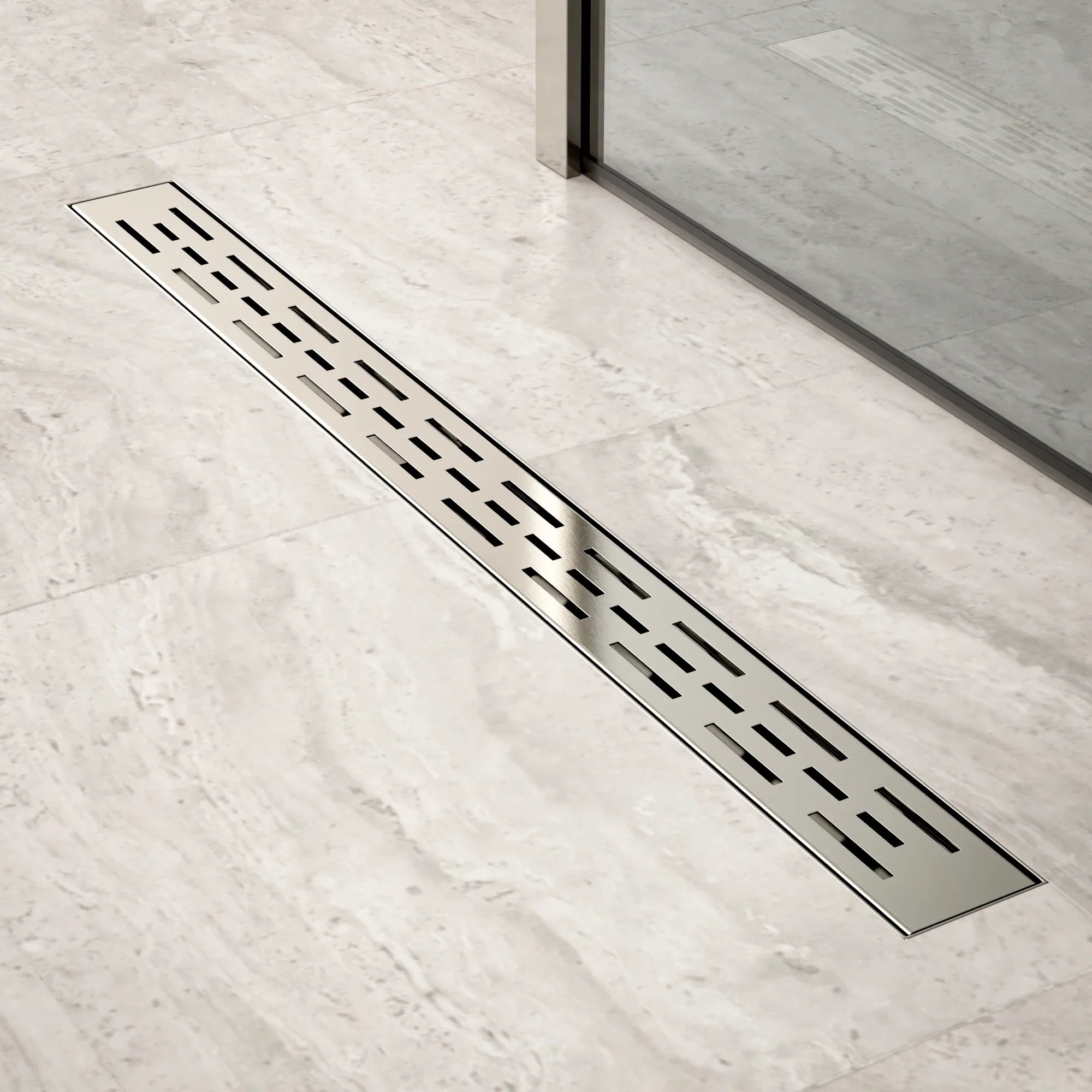 Caniveau de douche – 80 cm – Grille standard – Acier inoxydable – avec bride - Précommander