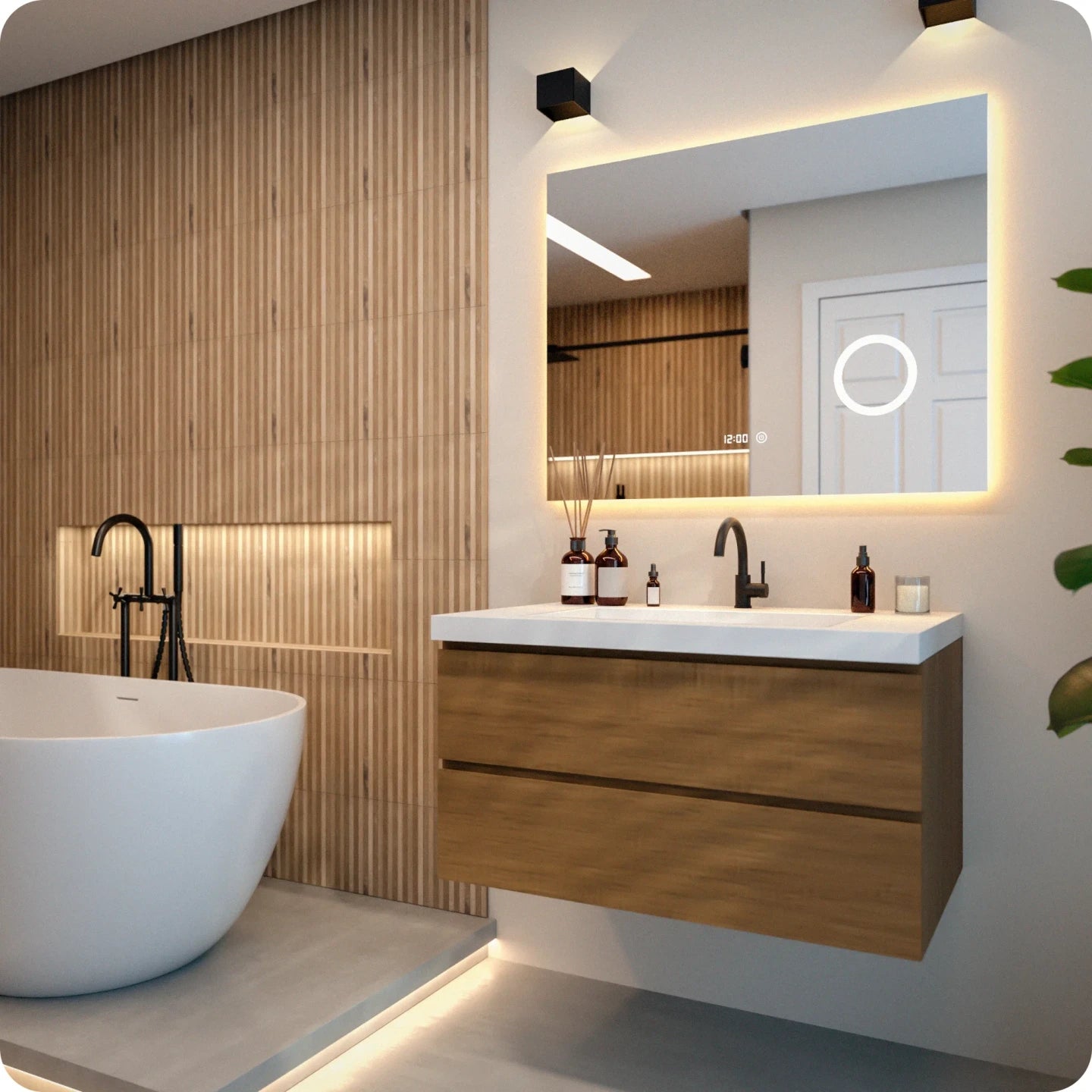 miroir de salle de bain - 100x80 cm - Rectangulaire - Sans Cadre