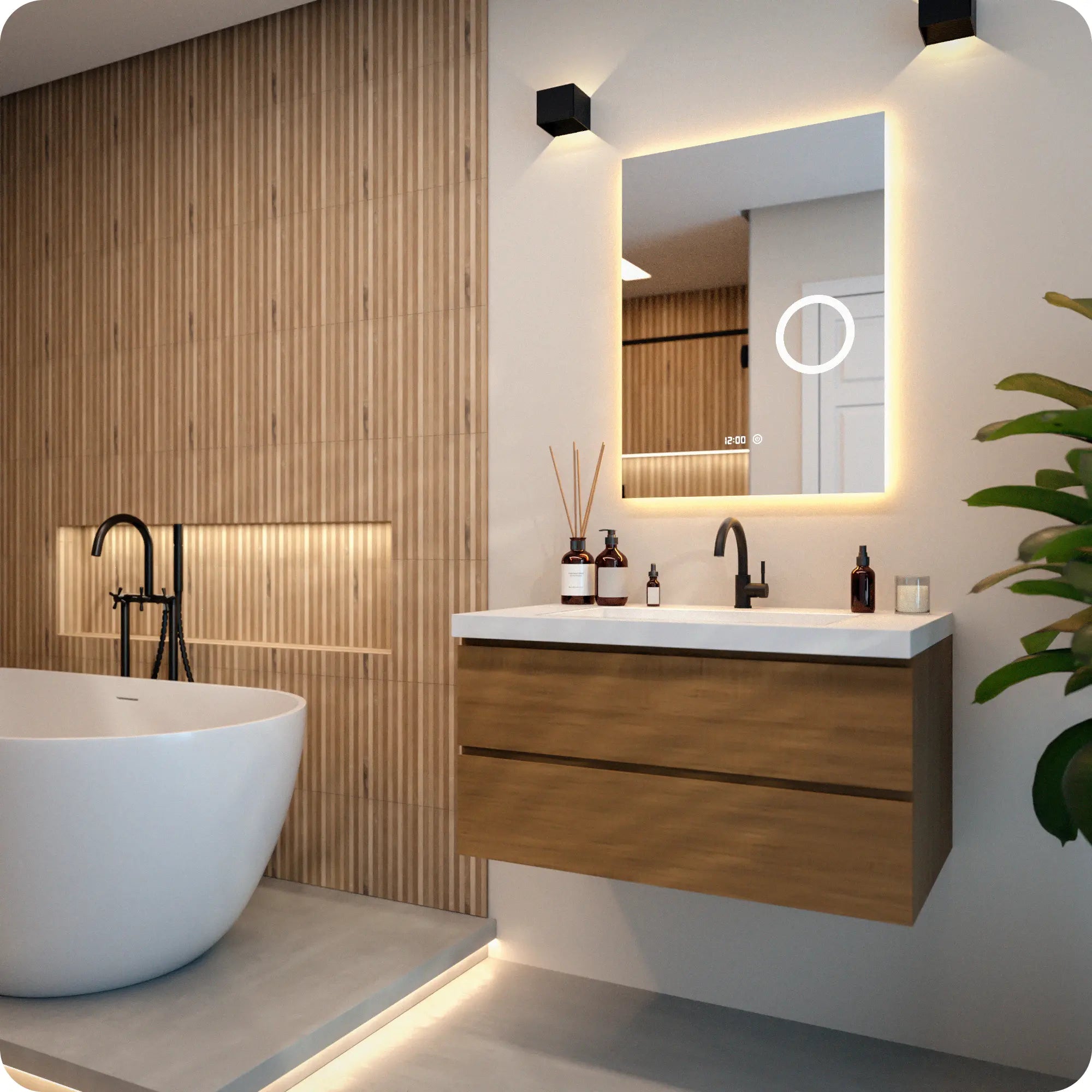 miroir de salle de bain - 60x80 cm - Rectangulaire - Sans Cadre