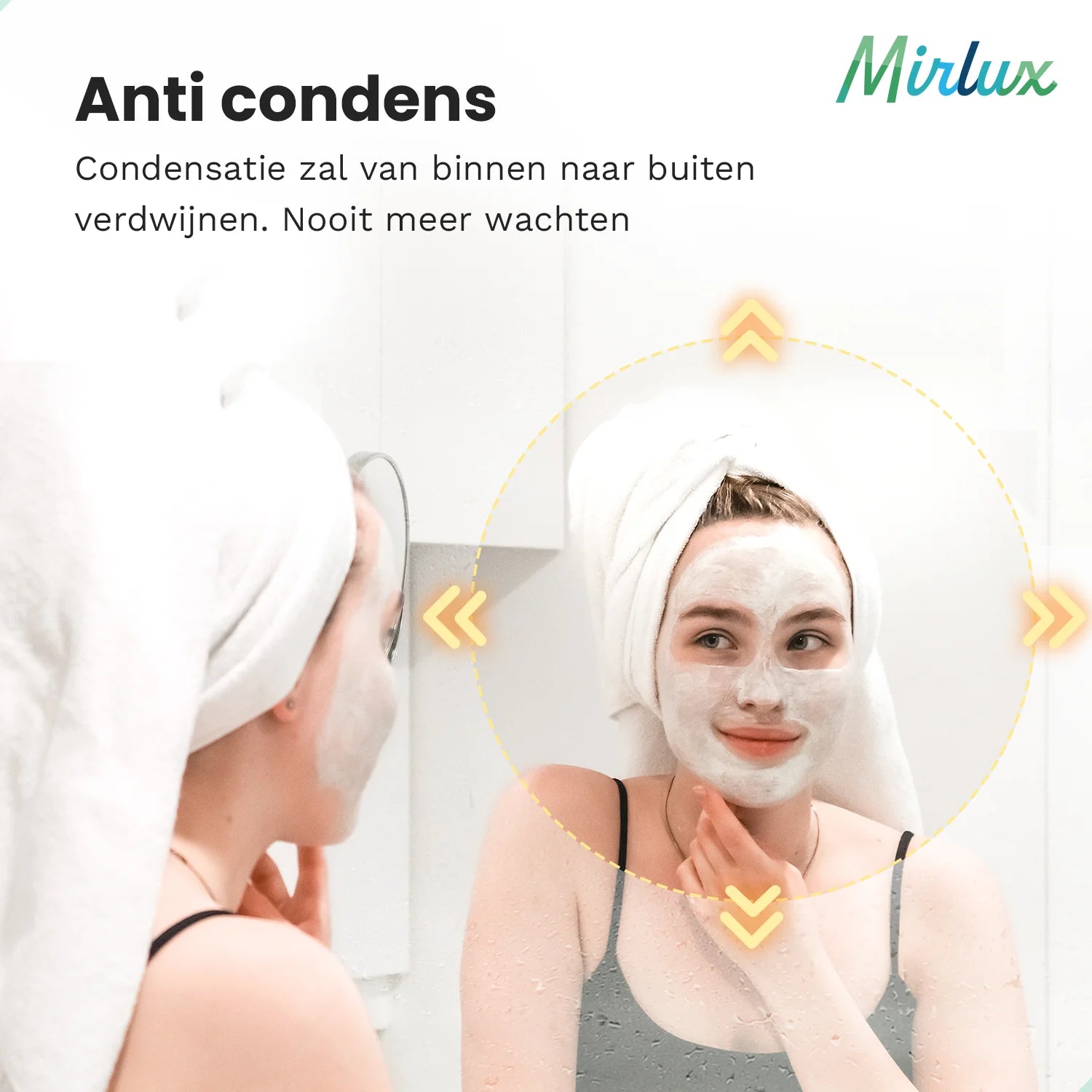 Miroir de salle de bains - 80 cm - Cadre Doré
