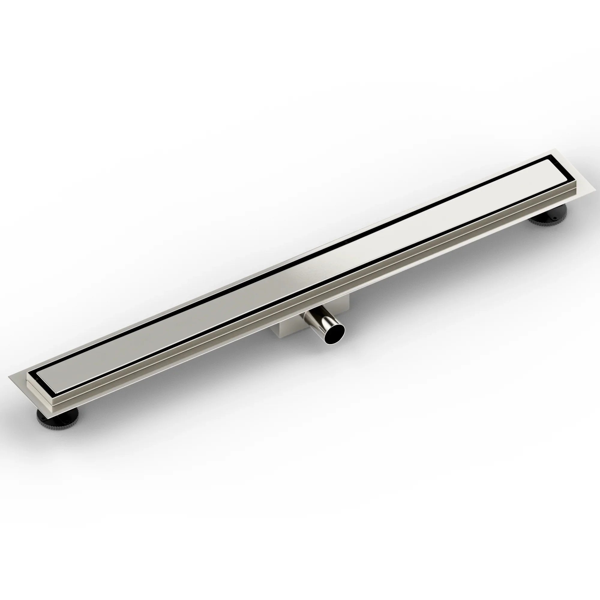 Caniveau de douche – 90 cm – Grille à carreaux – Acier inoxydable – avec bride