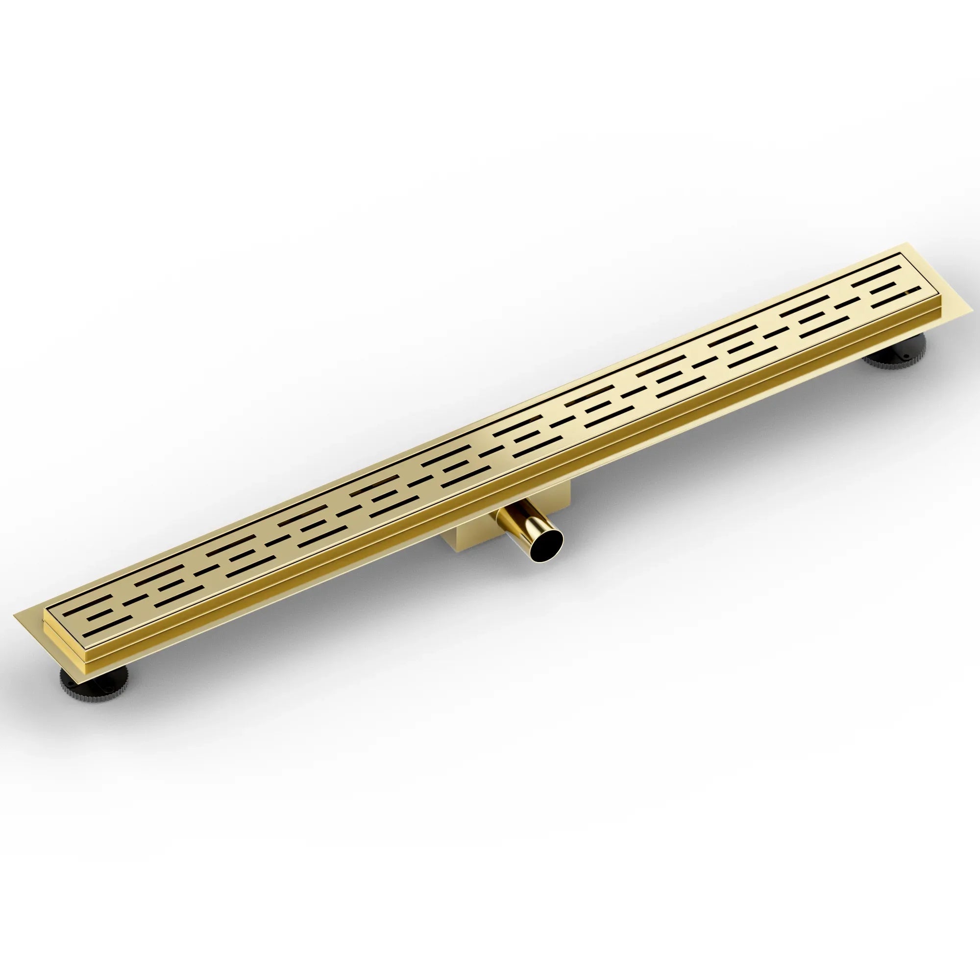 Caniveau de douche – 90 cm – Or – Grille standard – Acier inoxydable – avec bride