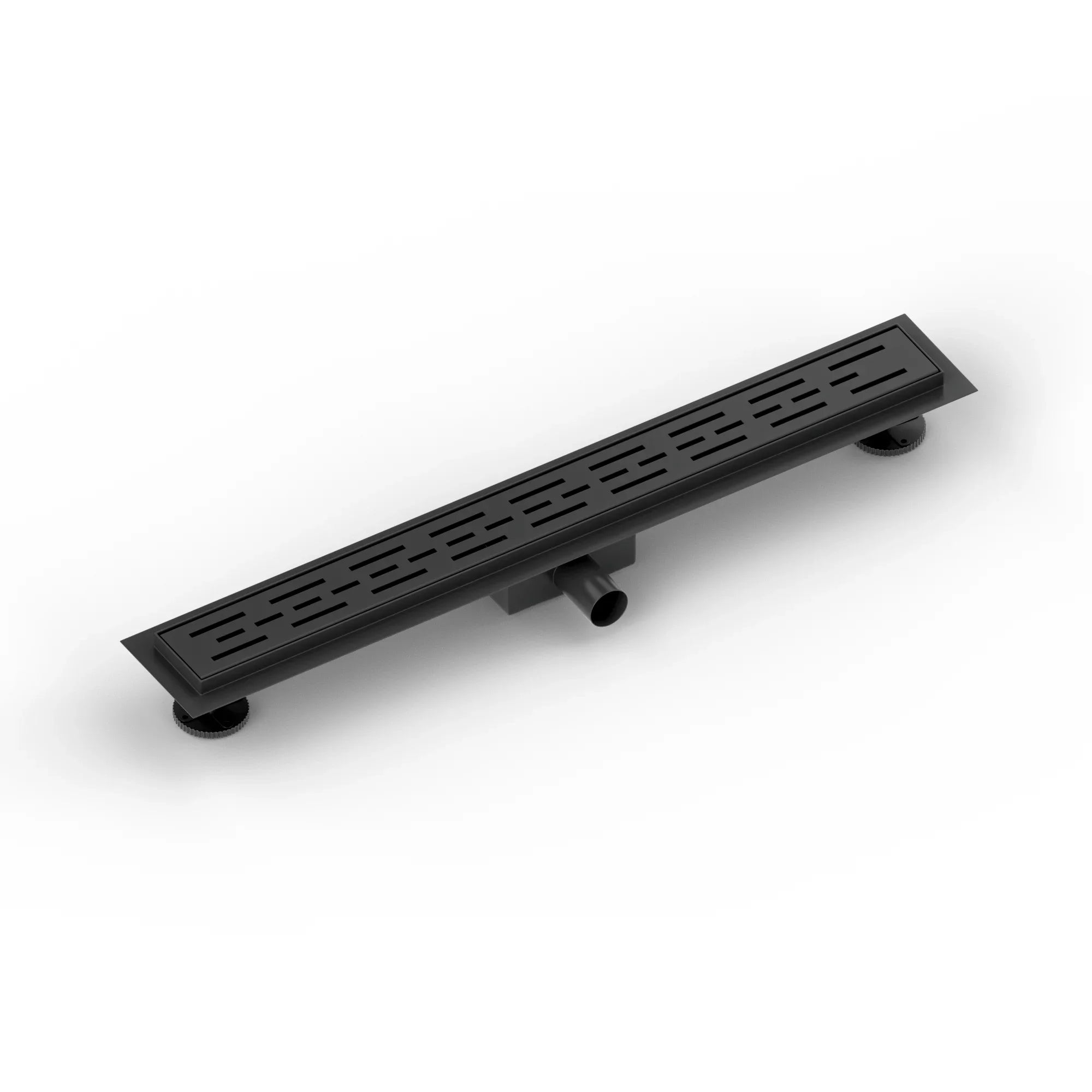 Caniveau de douche – 70 cm – Noir mat – Grille standard – Acier inoxydable – avec bride