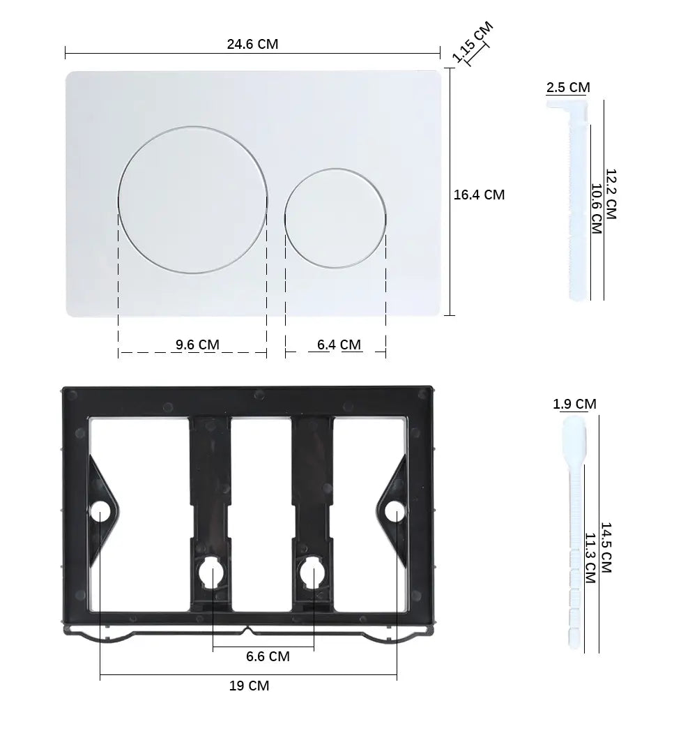 Plaque de commande Mirlux - Gris - ABS Plastique DualFlush