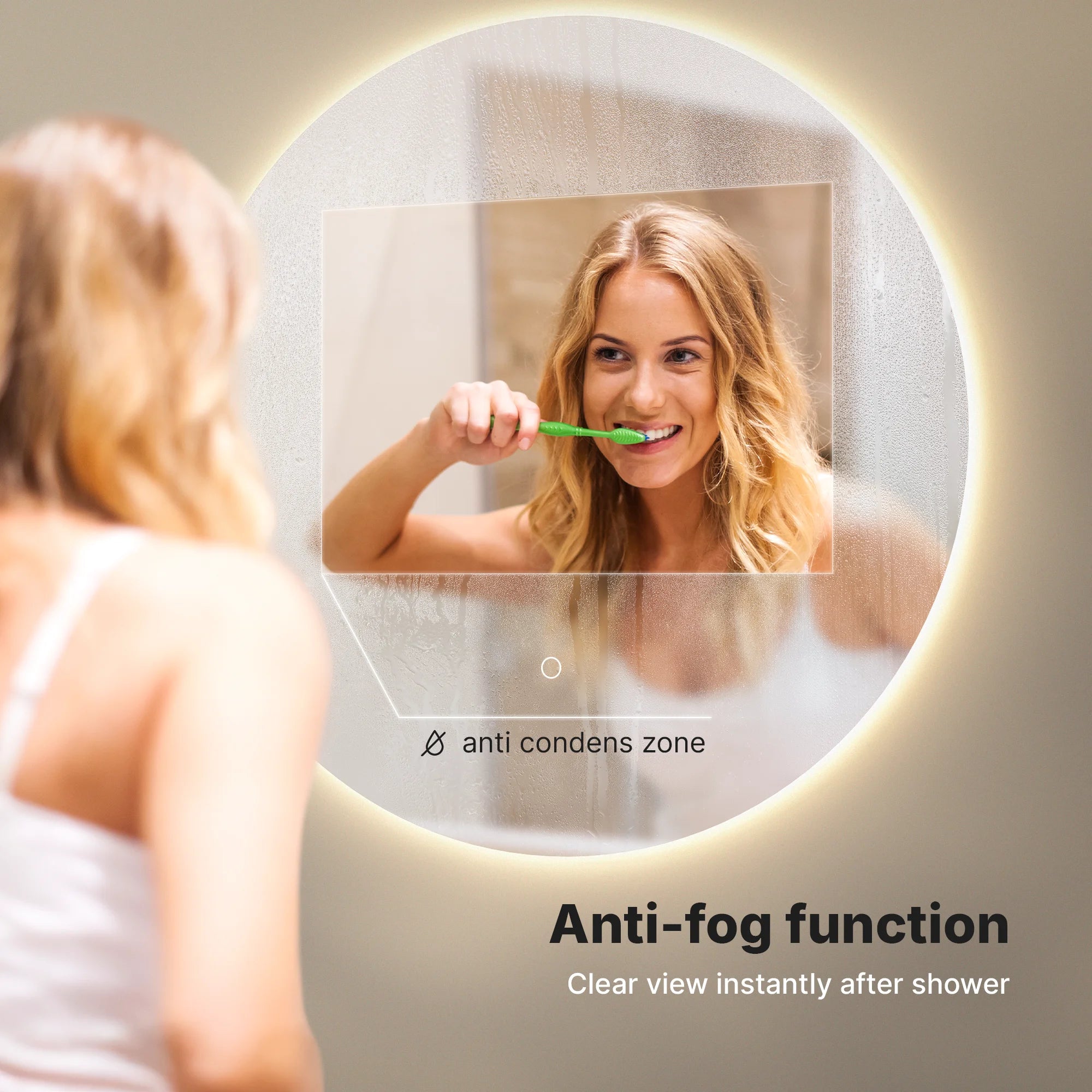 Miroir de salle de bains - 100 cm - Sans cadre