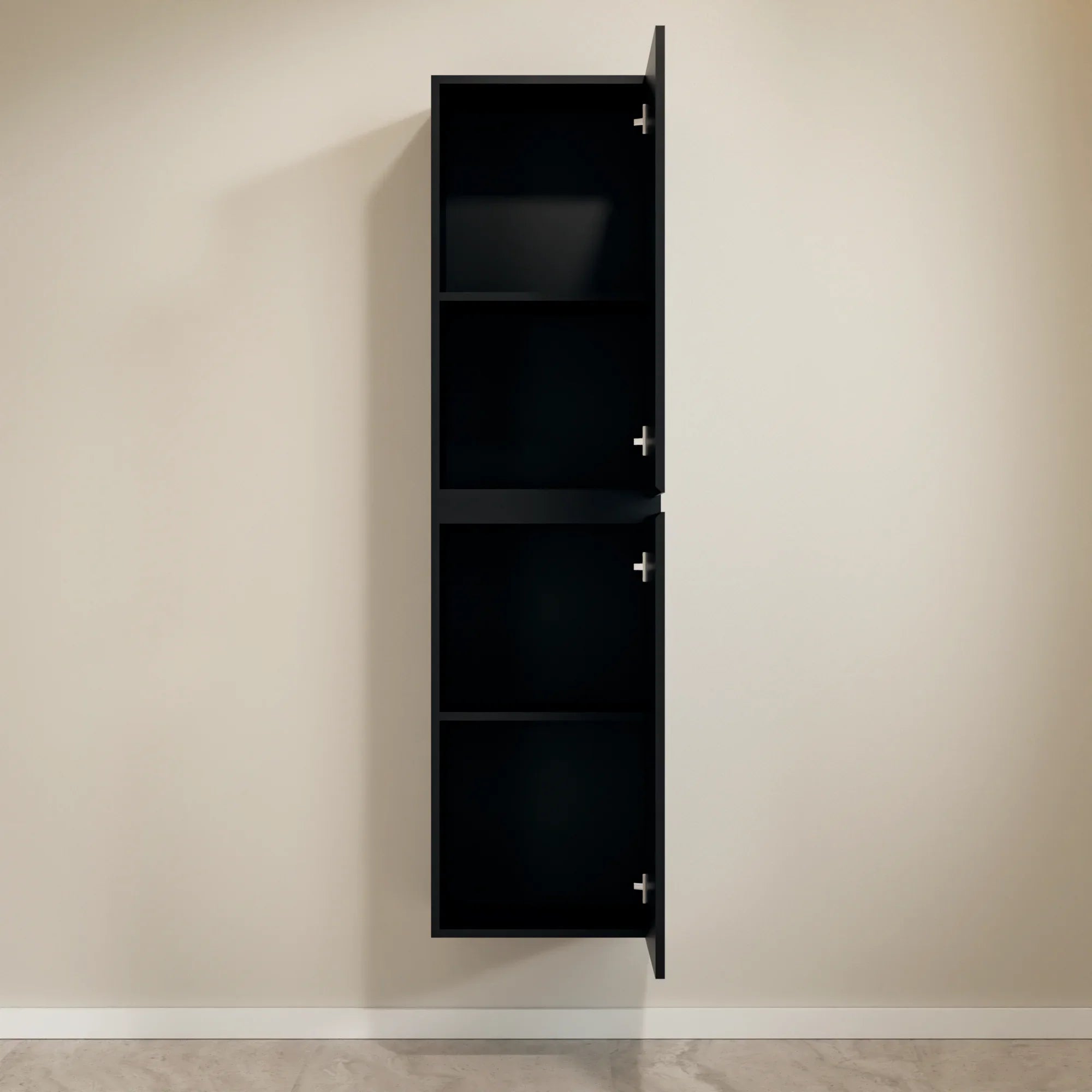 Ensemble meuble vasque Lunaro – 60 cm – Noir Mat – Lavabo Blanc