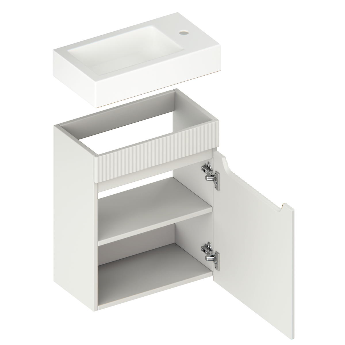 meuble de salle de bain Vivo - 40cm - Taupe - lavabo Blanc