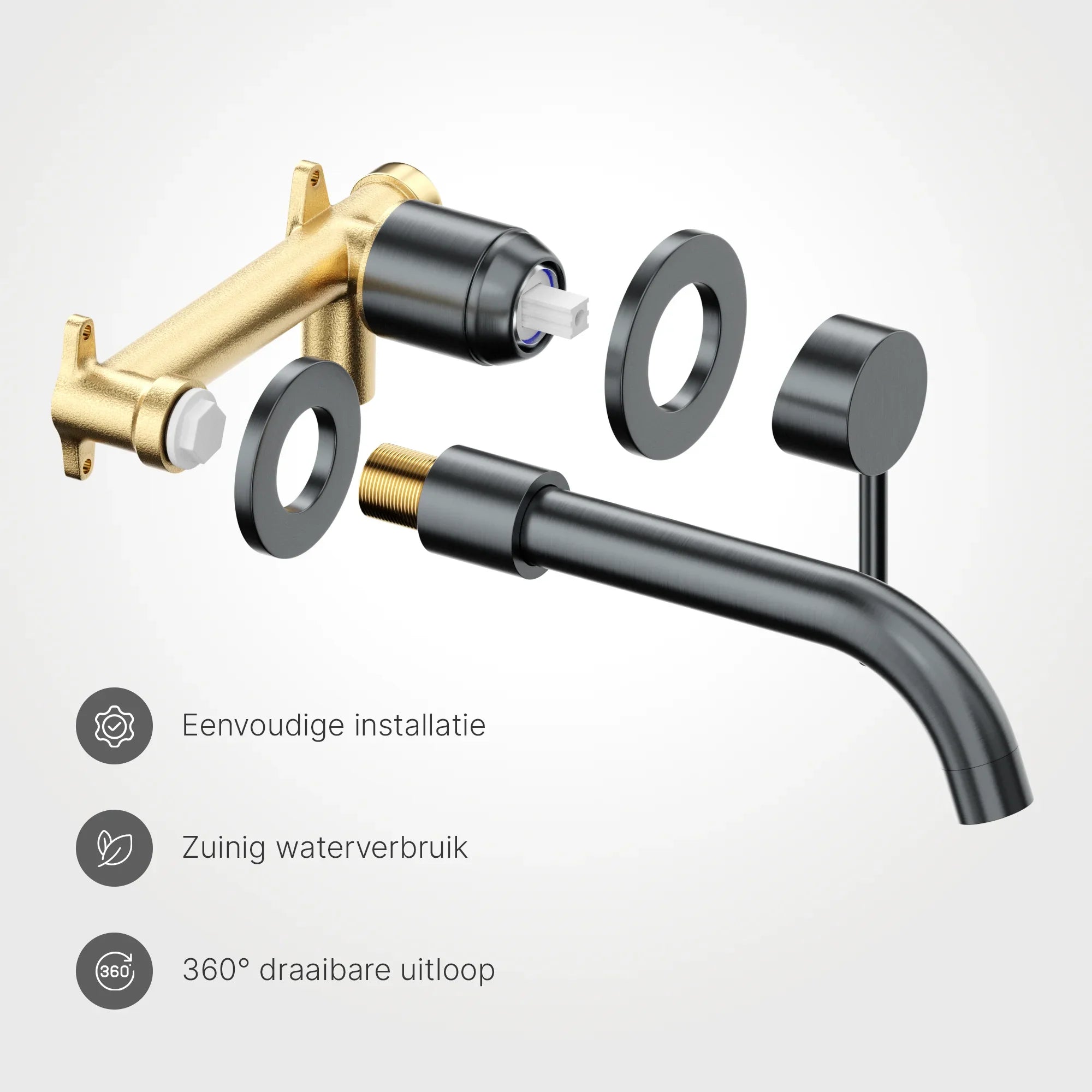 Robinet mural Lyra - Gun metal