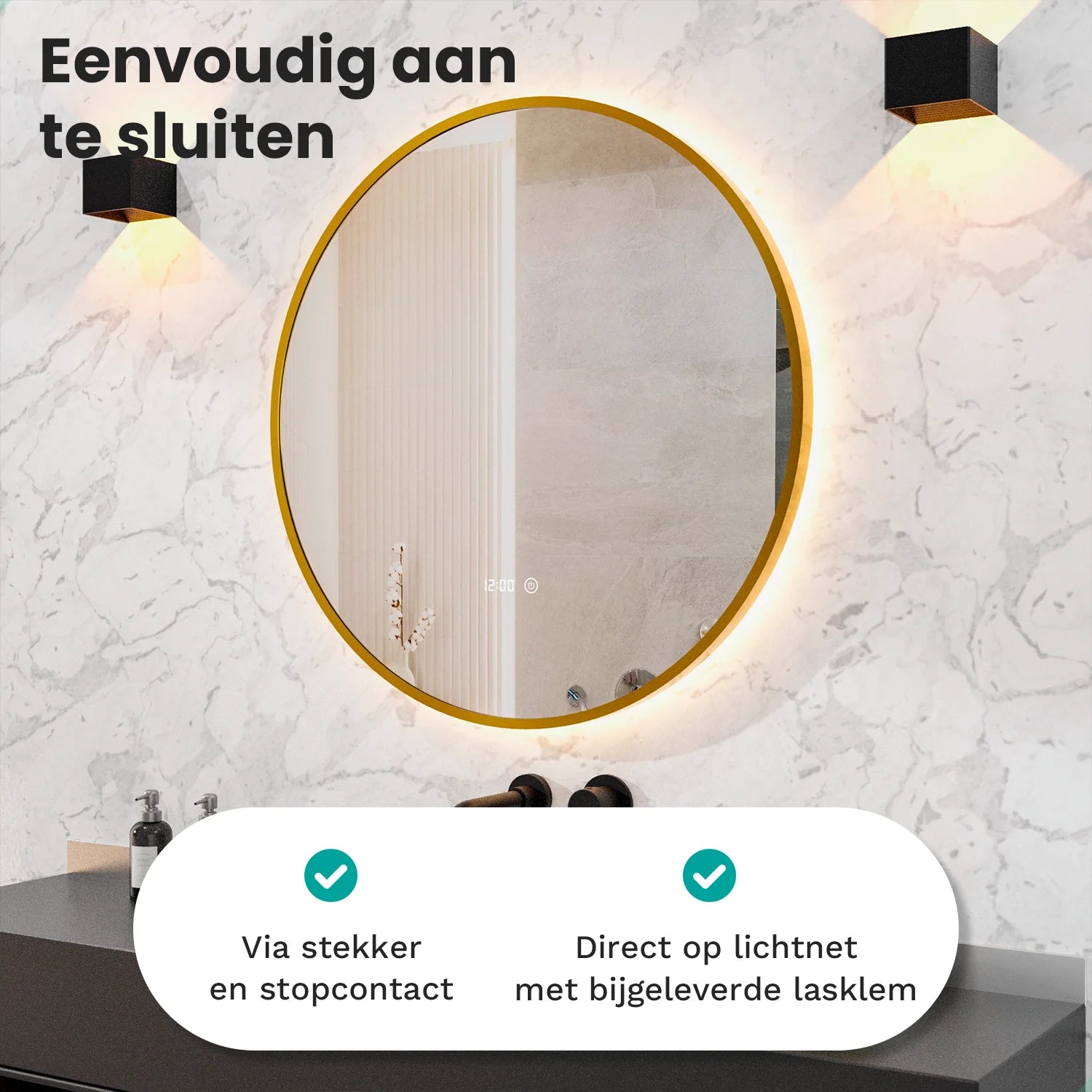Miroir de salle de bains - 80 cm - Cadre Doré