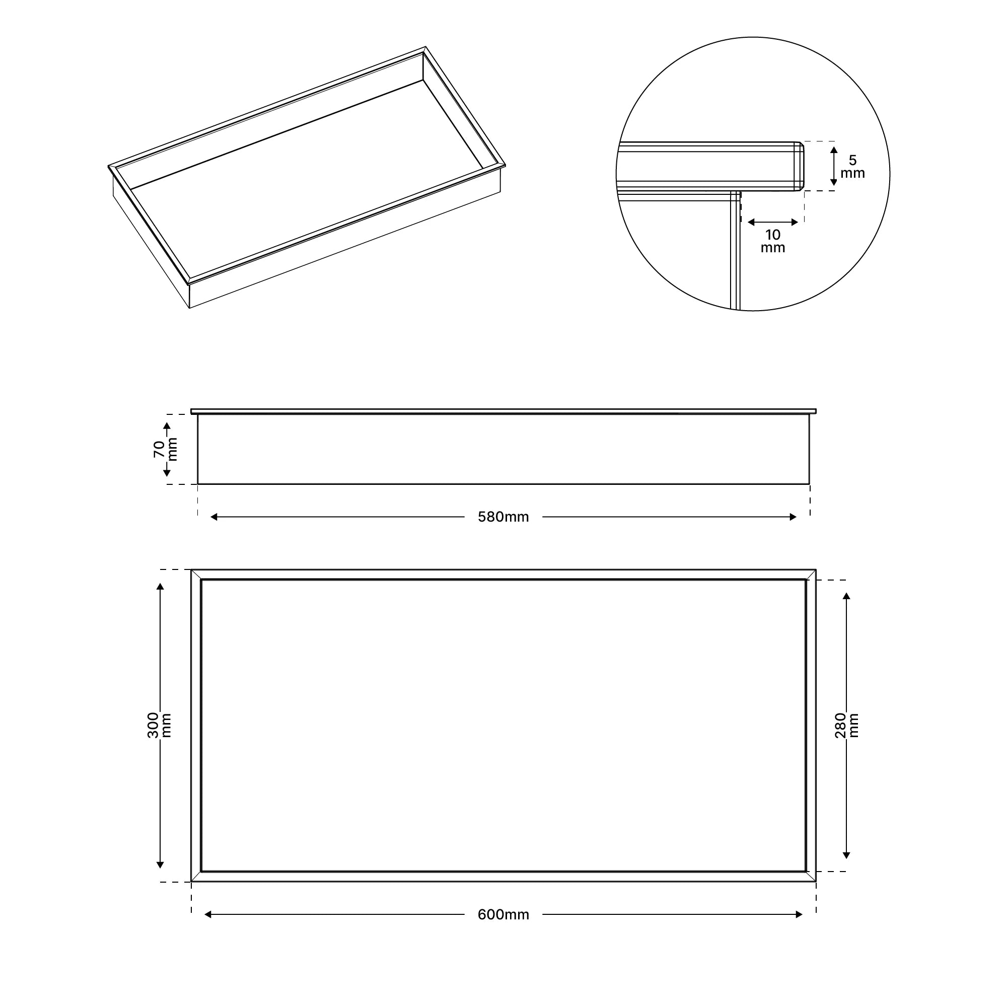 meuble de salle de bain - 30x60x7 - noir