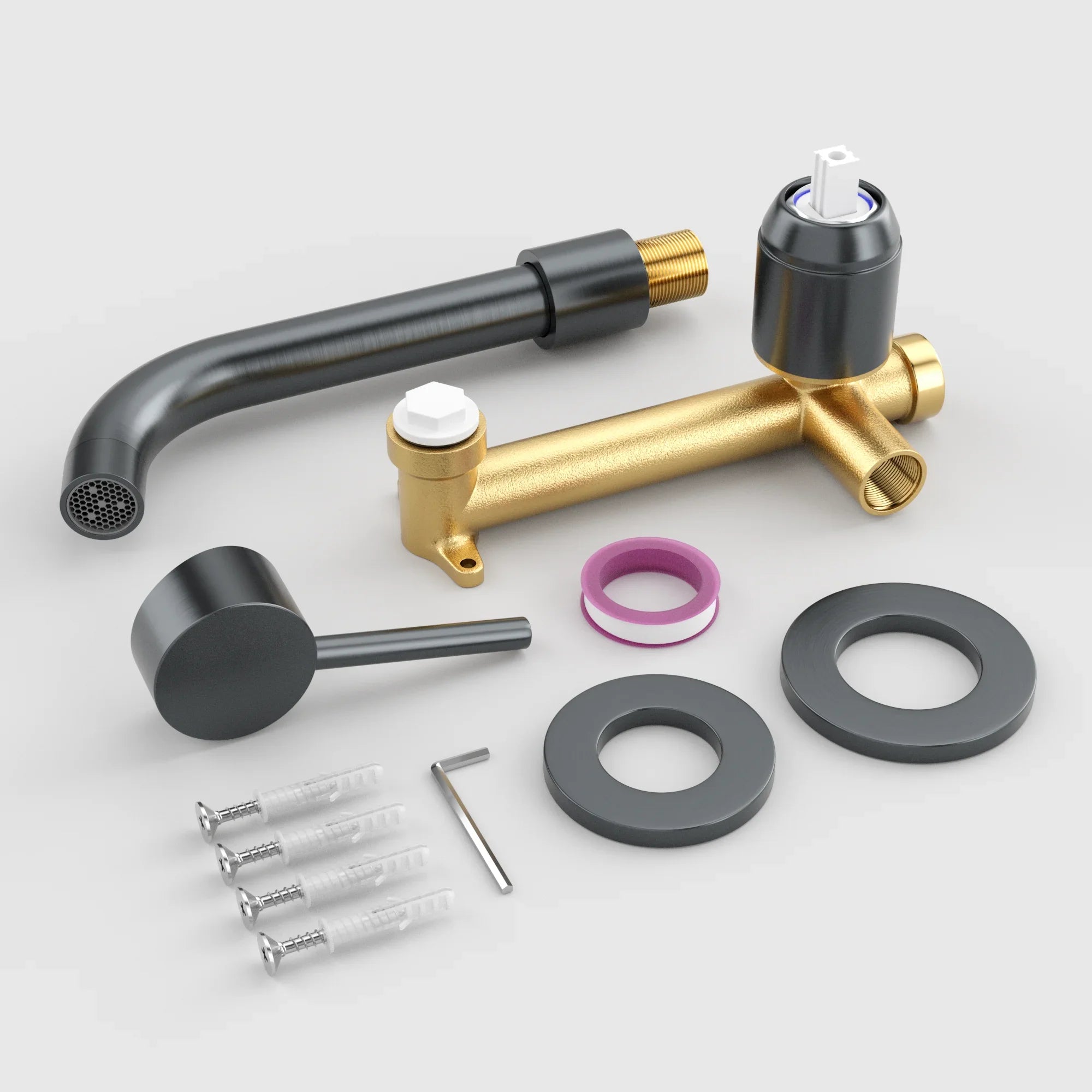 Robinet mural Lyra - Gun metal