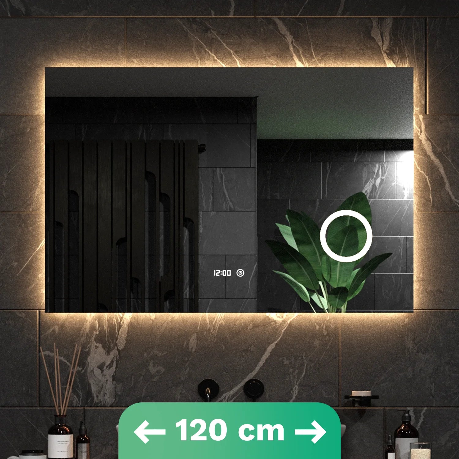 Miroir de salle de bain - 120x80cm - Sans cadre