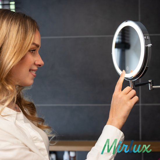 Miroir de maquillage - Rechargeable - Chrome - Grossissement 1-10x