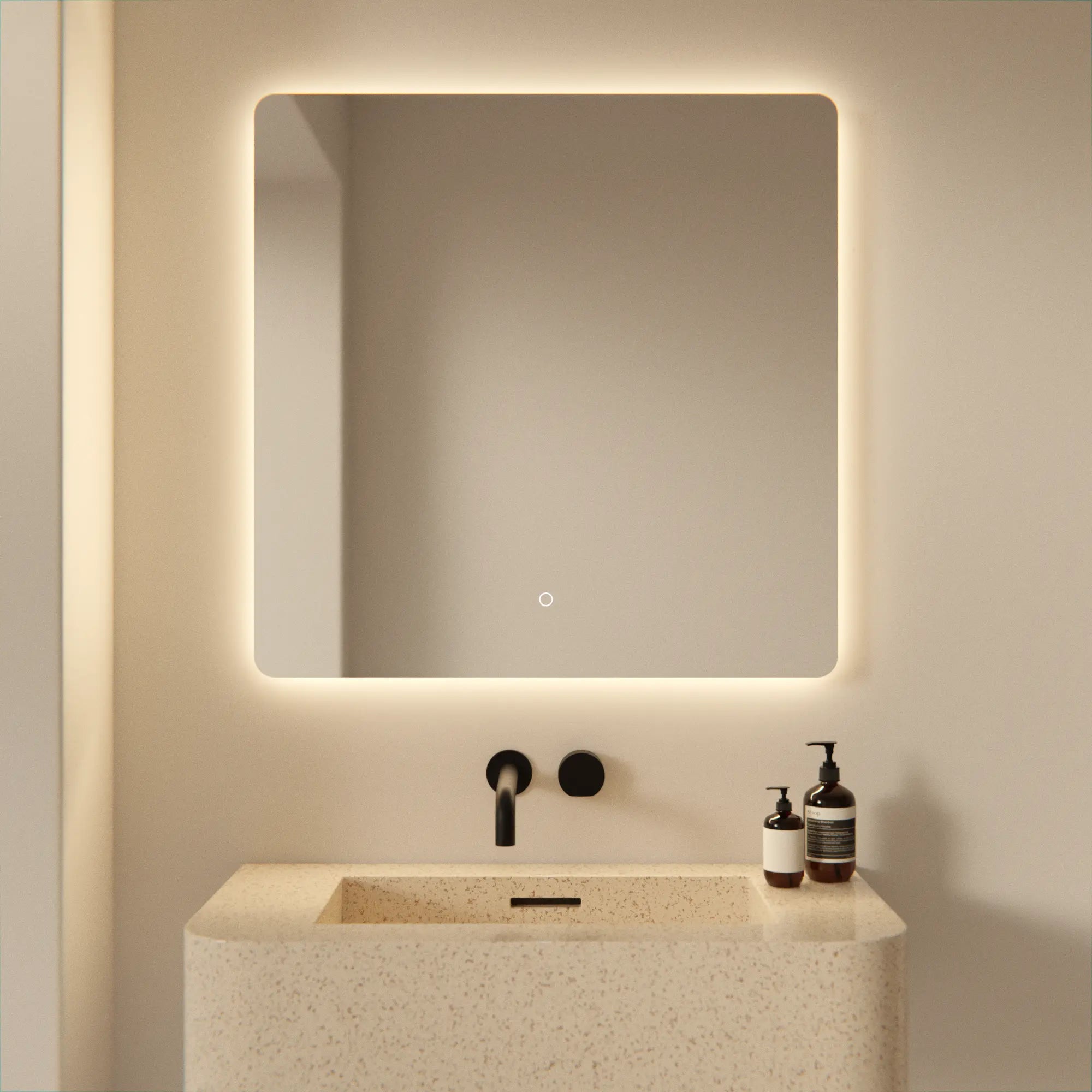 Miroir de salle de bain - 80x80cm - Rectangulaire - Sans cadre